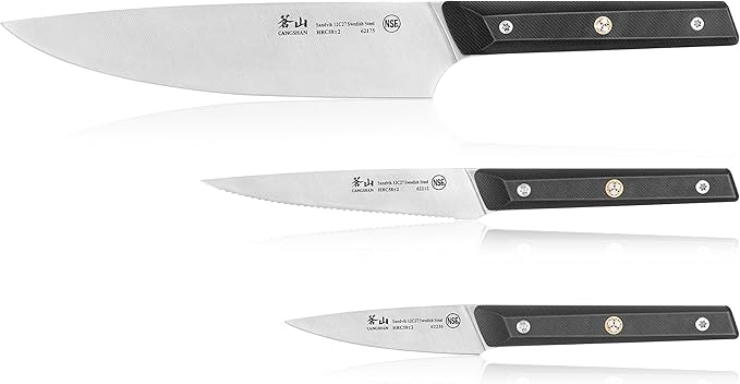 Set Cuchillos Cocina 3 Piezas Acero Inoxidable Fibra de Vidrio miniatura 3