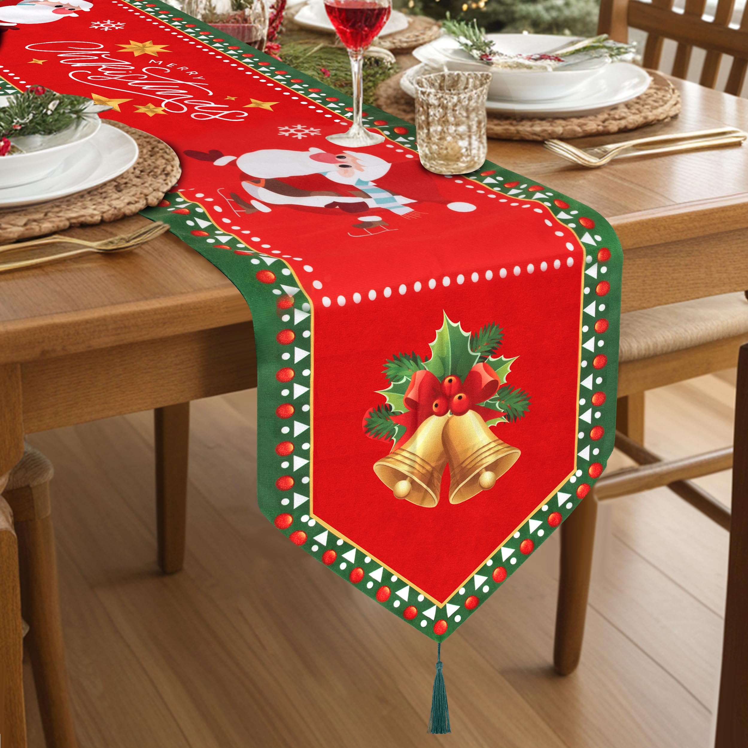 Weihnachtstischdecke 150x180 Cm – Rot, Rechteckig, Aus Polyester, Waschbar Und Festlich