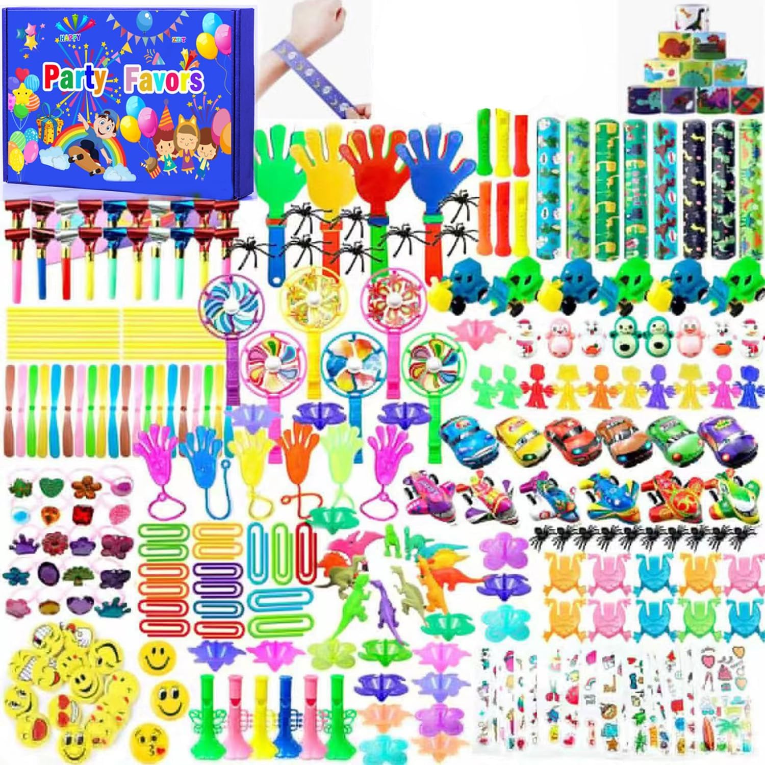 Beauenty 200Pcs Party Favors for Kids, Carnival Prizes, Pinata Filler Toys for Kids Birthday Party, Treasure Chest for Prizes，Party Toys Treasure Box for Boys and Girls (200pcs-A)