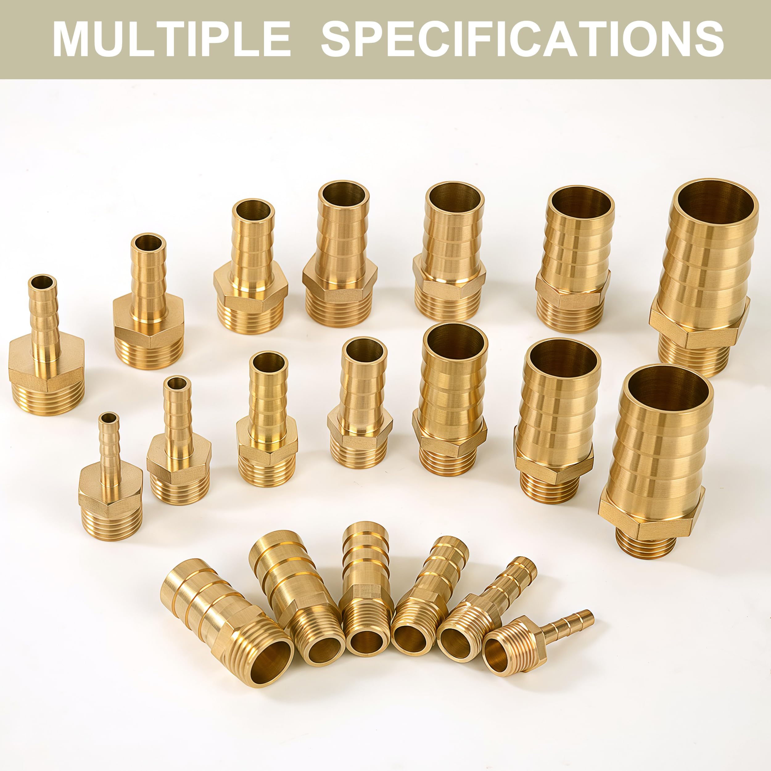 6x Messing Schlauchtülle G3/8 X 10mm Mit Edelstahl Schlauchklemmen - Rohrverbinder Set