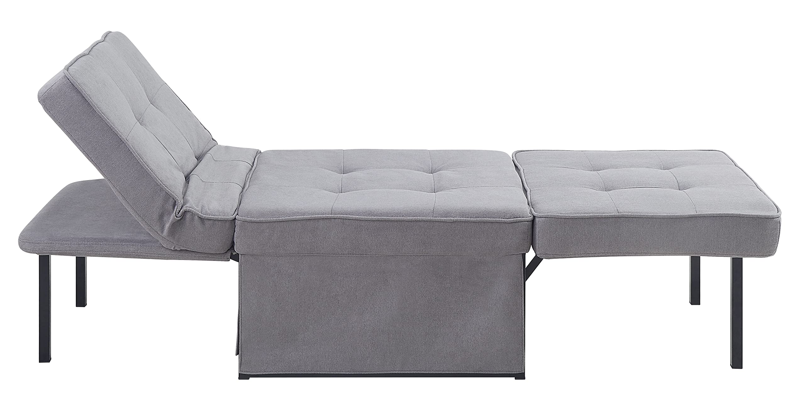 Atlantic Home Collection Sessel, Liege, Hocker Finn, Polyester, Grau, BxTxH: 80cm x 72cm x 43cm