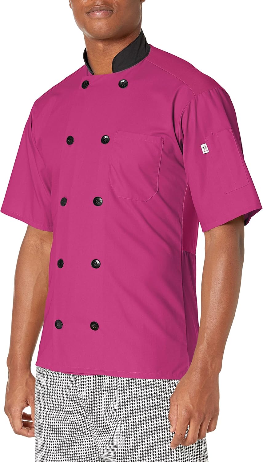 Uncommon Threads Women's Havana Chef Coat Short Sleeve Mesh BLK TRM