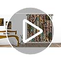 Jekeno Boho Floral Blackout Curtains Colorful Flowers Bohemian Decor for Women Kids Girls Bedroom Living Room Grommet Window Drapes 2 Panel Set, 42"x84"