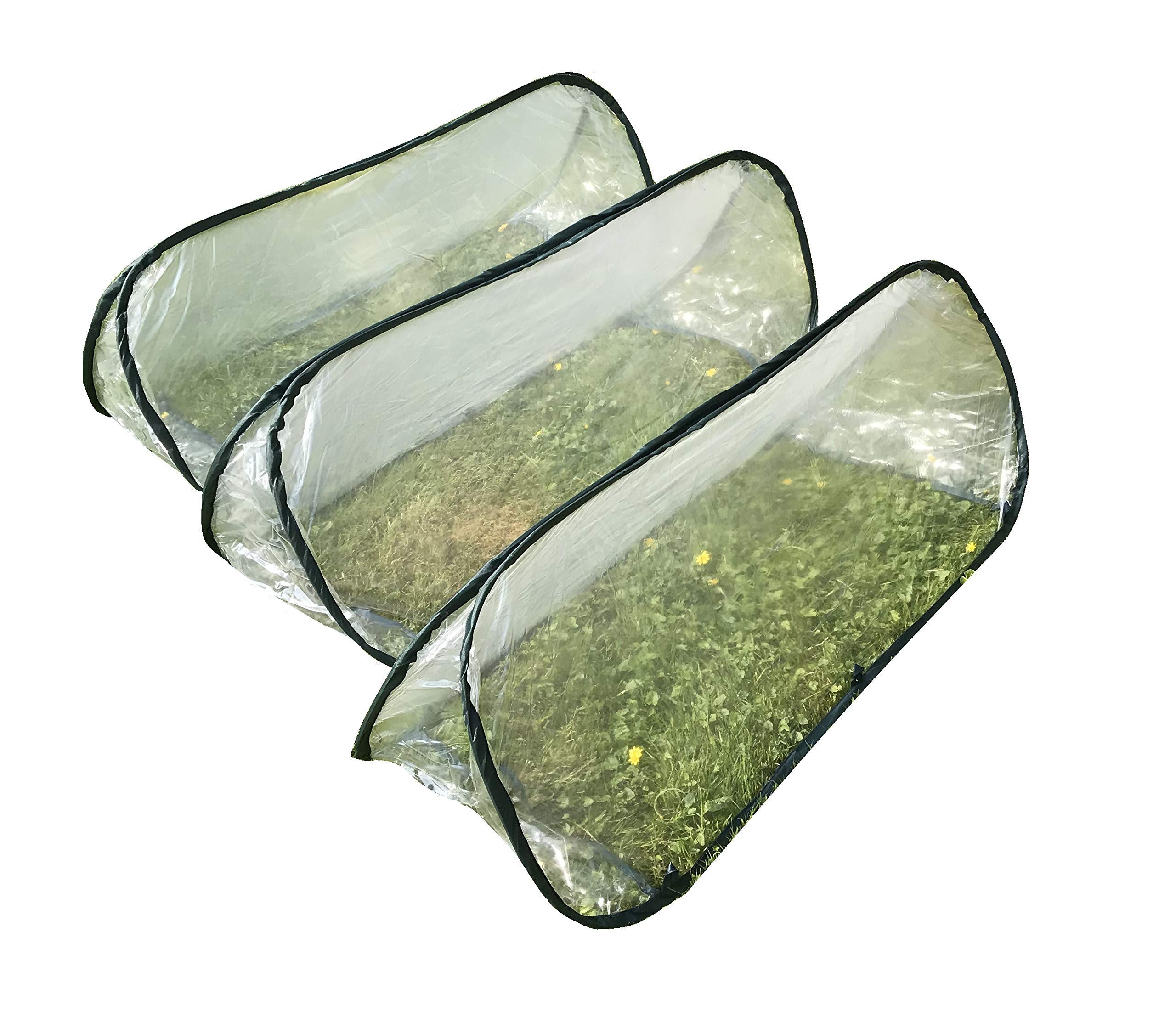 GardenSkill Pop-Up Polytunnel Cloche - Mini Greenhouse Grow House and Tomato Cover for Fruit Veg Plants (Mixed Sizes, Pack 3)