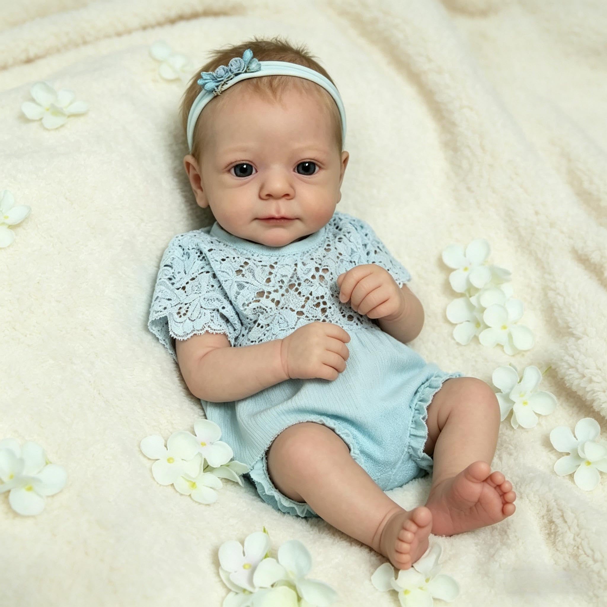 RXDOLL Realistyczne lalki Reborn Baby Dolls silikonowe na całe ciało 48 cm realistyczna lalka bobas noworodek dziewczynka pełne silikonowe lalki Reborn wyglądające na prawdziwe życie anatomicznie