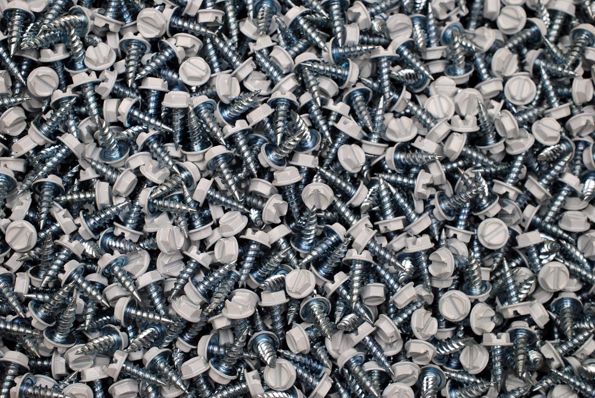 Lexar Industrial (1000) White Painted Zip Screws 8 x 1/2 Self-Piercing Hex Washer Sheet Metal