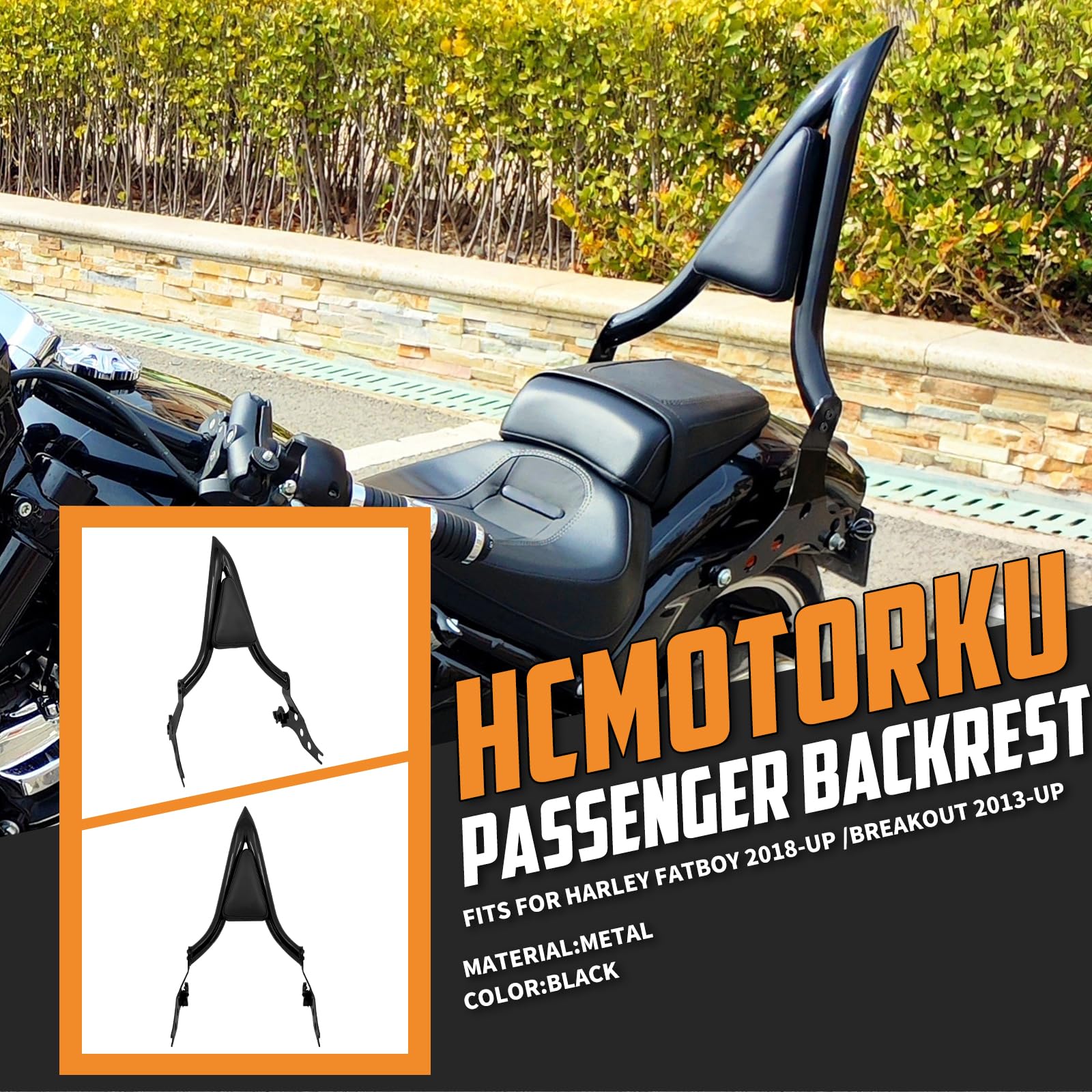 Amazon | HCmotorku バイク シーシーバー バックレスト 背もたれ