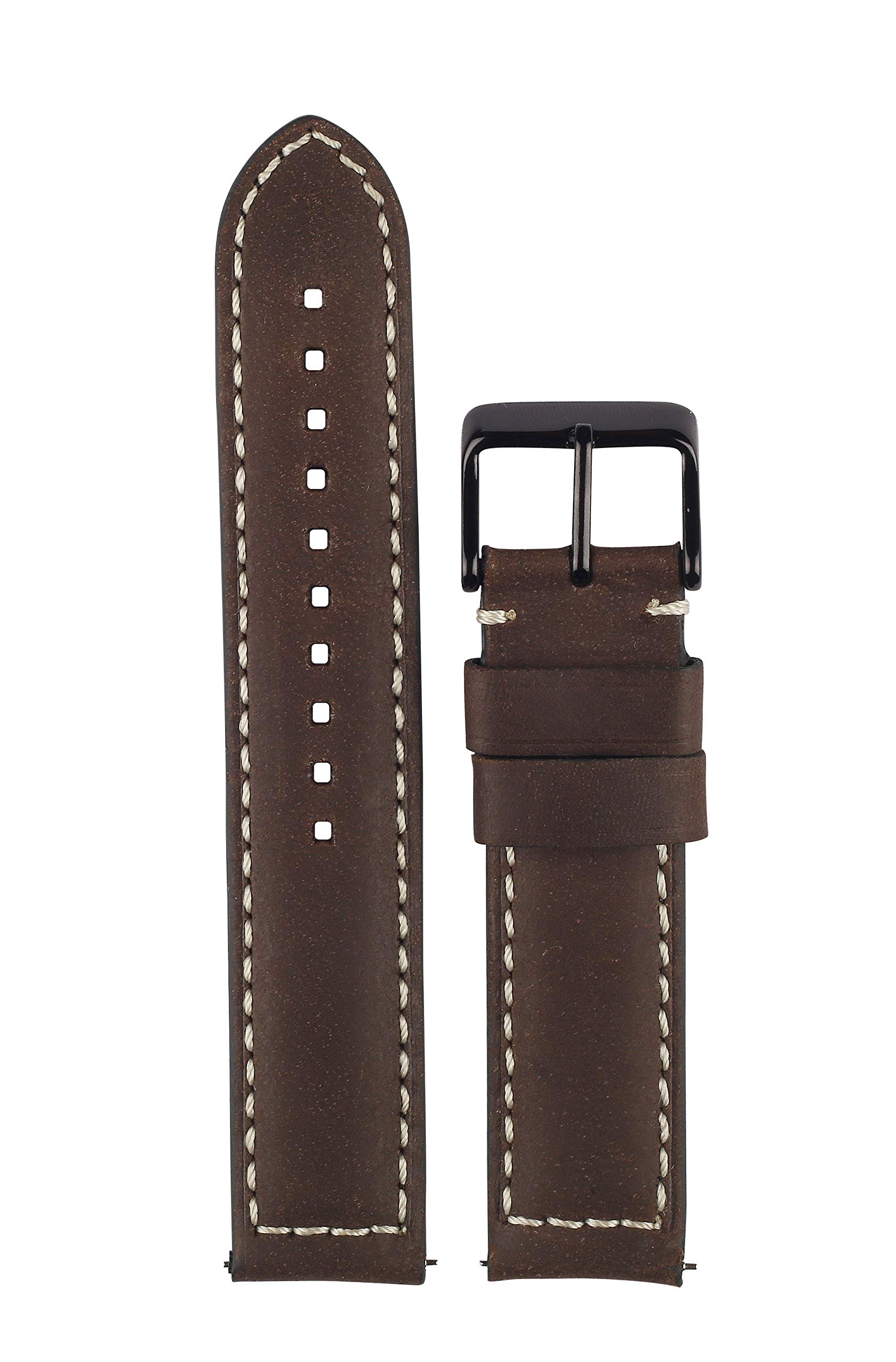 EXOR 20 MM Leather Watch straps ARGEN BLACK Colour With CUT EDGE finish of 20MM Watch Band Genuine leather watch strap for all (B08MV8JXHH) Amazon Price History, Amazon Price Tracker