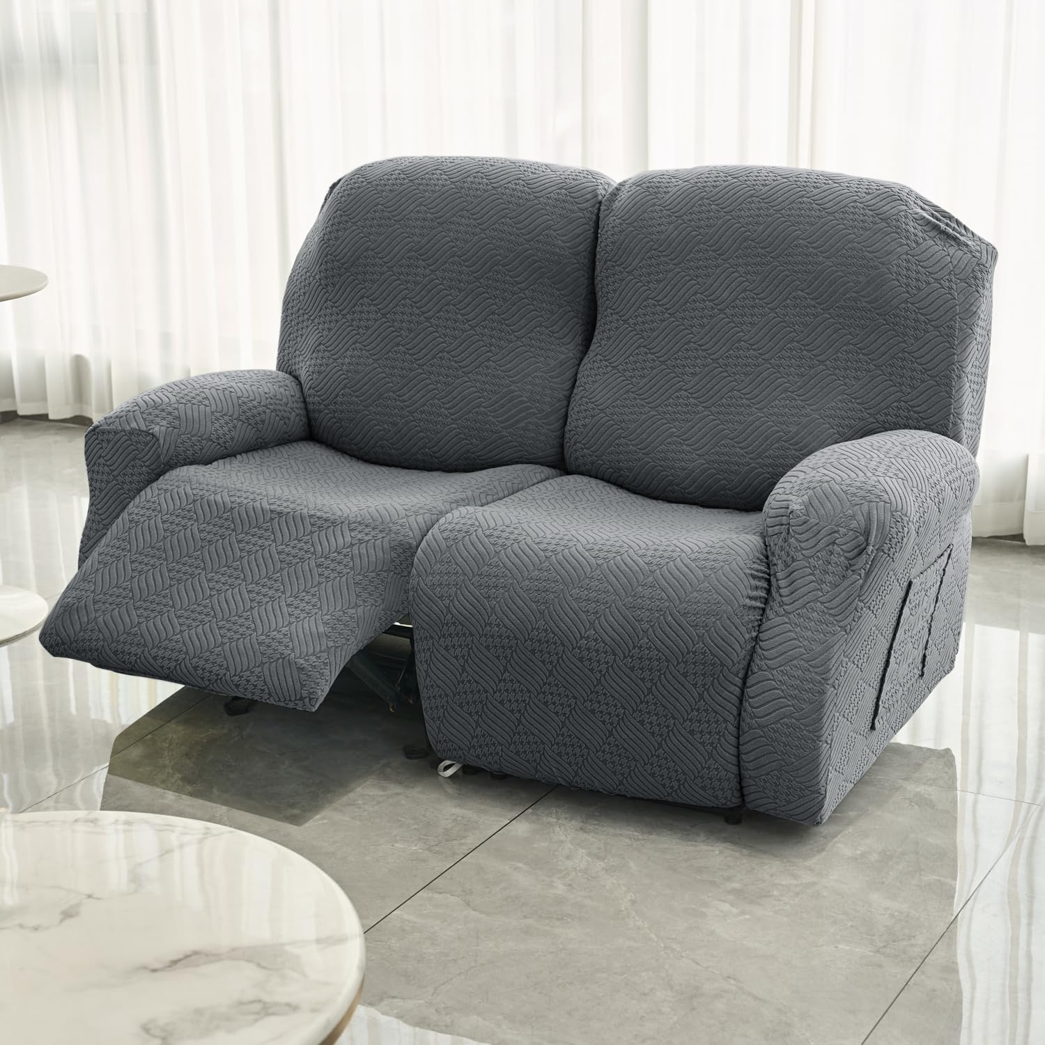 HOKIPO Recliner Sofa Cover - Navy Blue -13