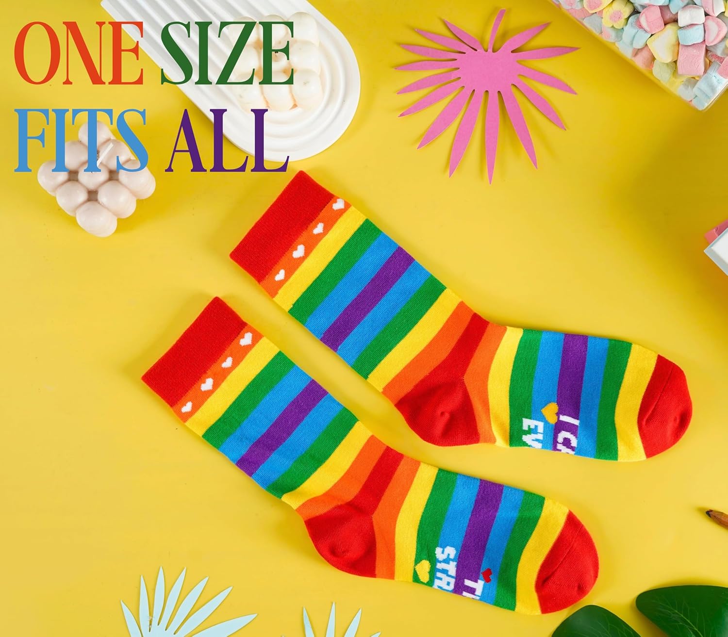 InnoBeta LGBTQ Pride Gifts Socks for Women Men, Lesbian Gay, LGBT, Rainbow, One Size - Image 4