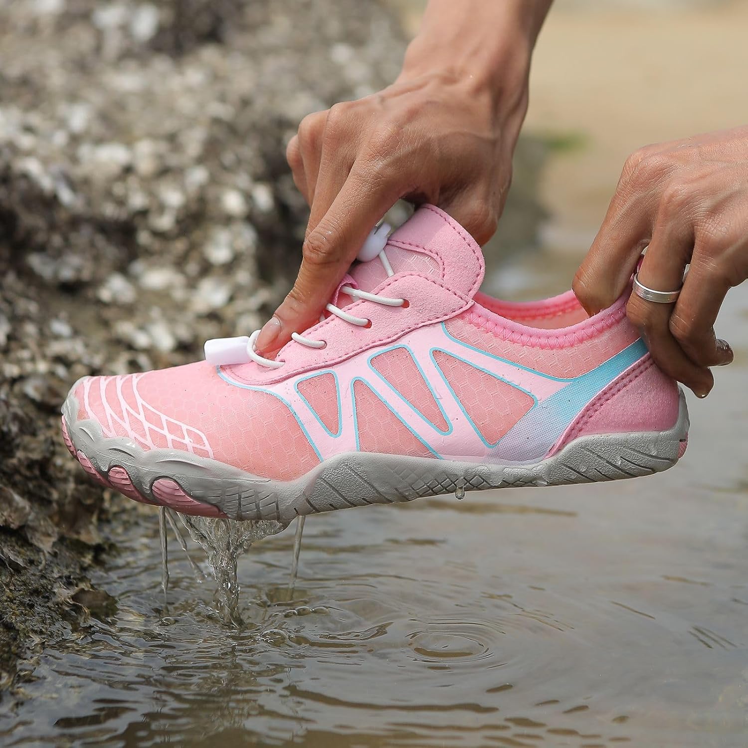Hike Barefoot Shoes for Women Men Beach Swim Aqua Pool River Water Shoes Quick Dry Athletic Outdoor Sport Sneakers Wide Toe Non-Slip Slip On Sneakers for Boating Rock Climbing Yoga Lake