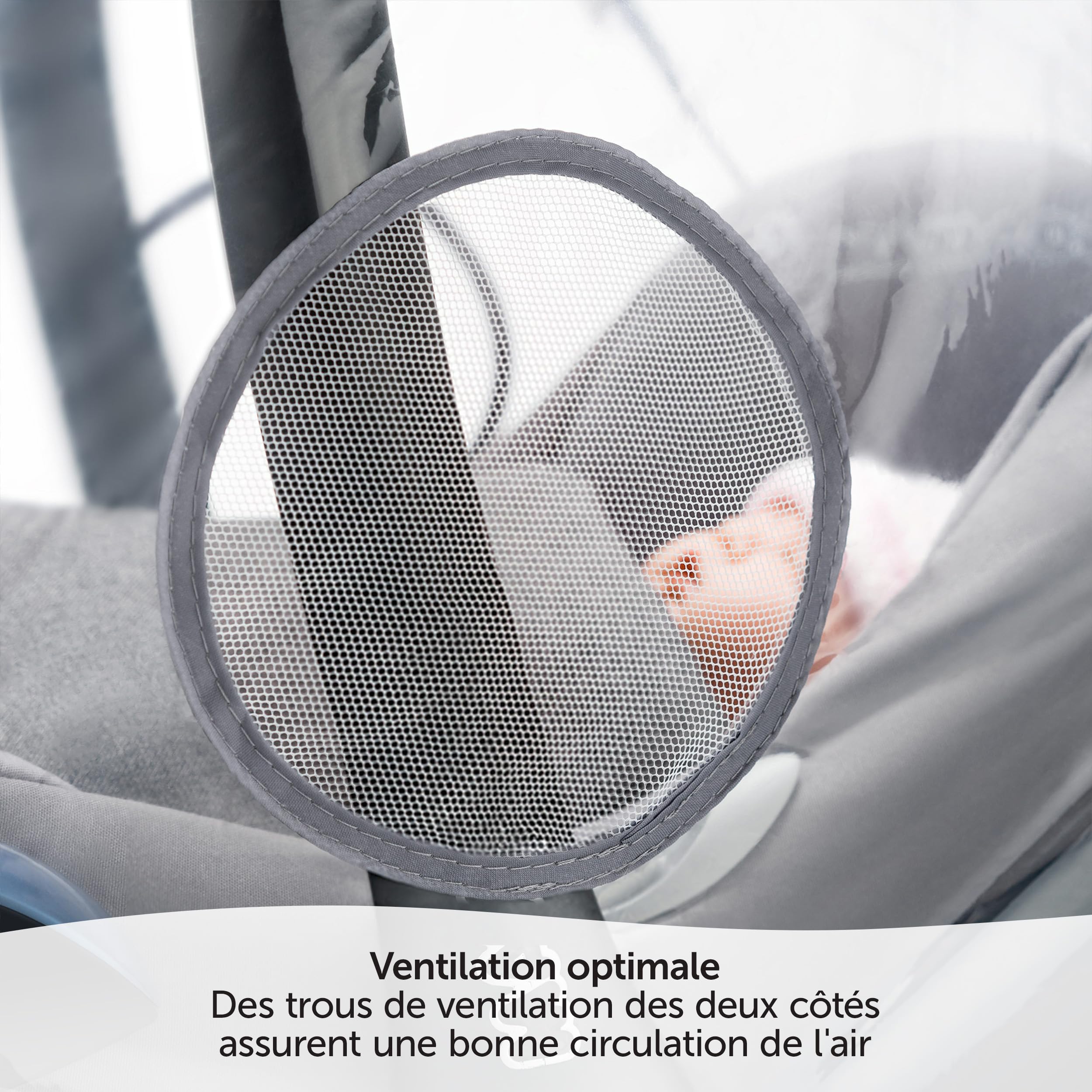 Zamboo Habillage Pluie Cosy Universel, Compatible avec Cybex, Maxi-Cosi, Siege Auto Bebe, Fenêtre, Filets Aération, Fente Poignée Transport, Sans PVC