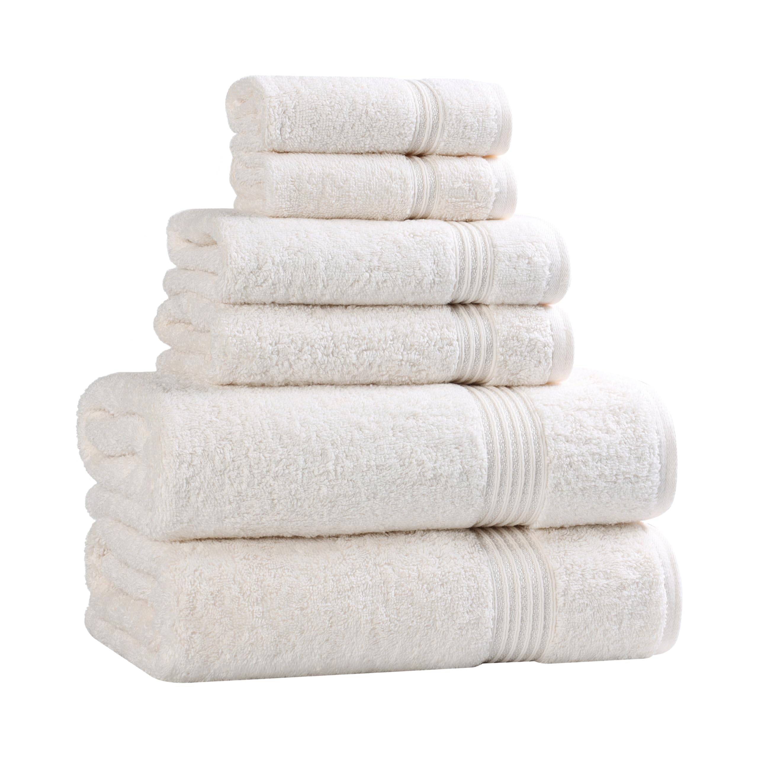 Superior Egyptian Cotton 6-Piece Towel Set, Bathroom Essentials, Towels For Bathroom, Apartment, Airbnb, Guest Bath, Face, Hand, Bath Towels,