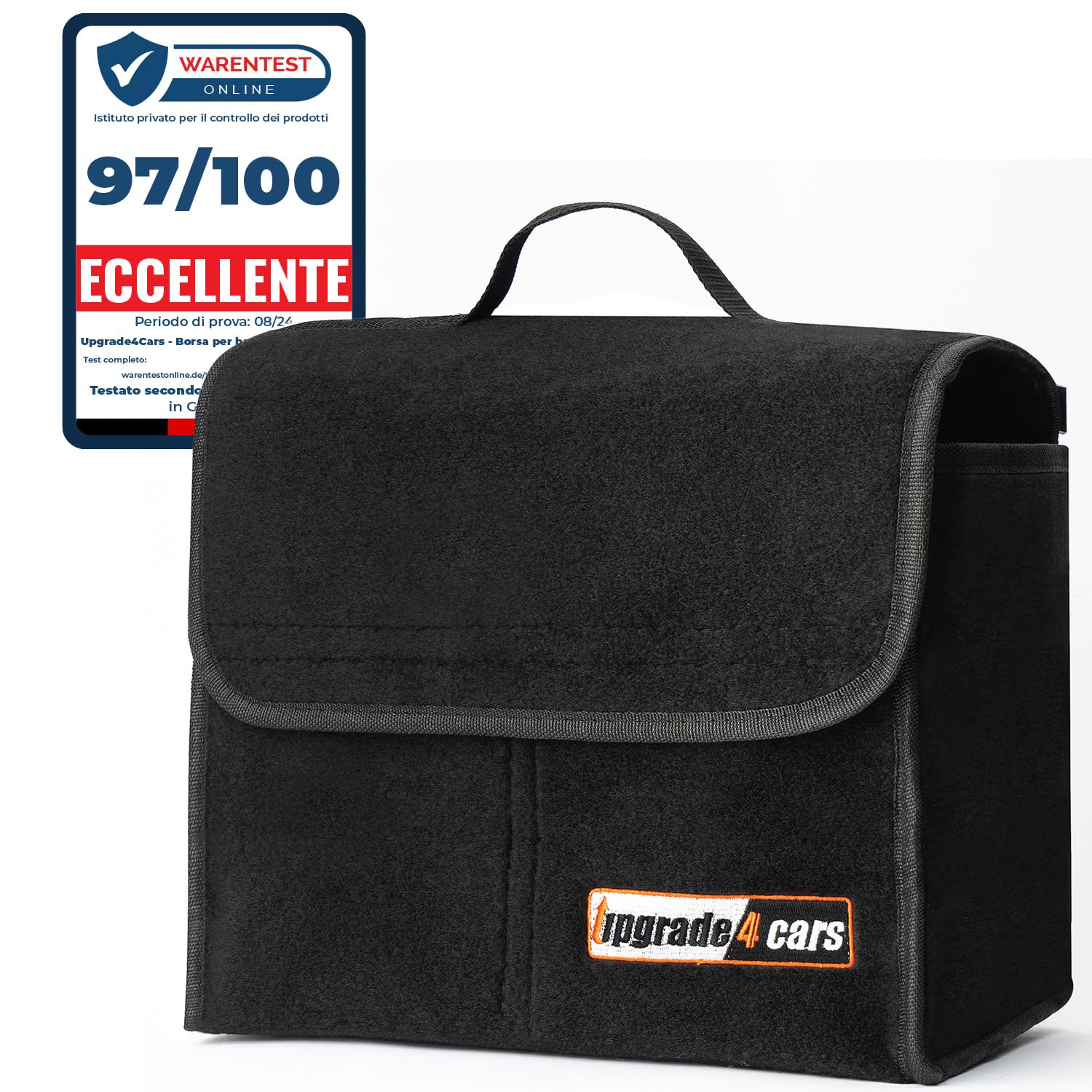 Rete Portaoggetti Bagagliaio 3 Tasche - Organizzatore Auto Universale, 150x40cm, Nero - Foto 9
