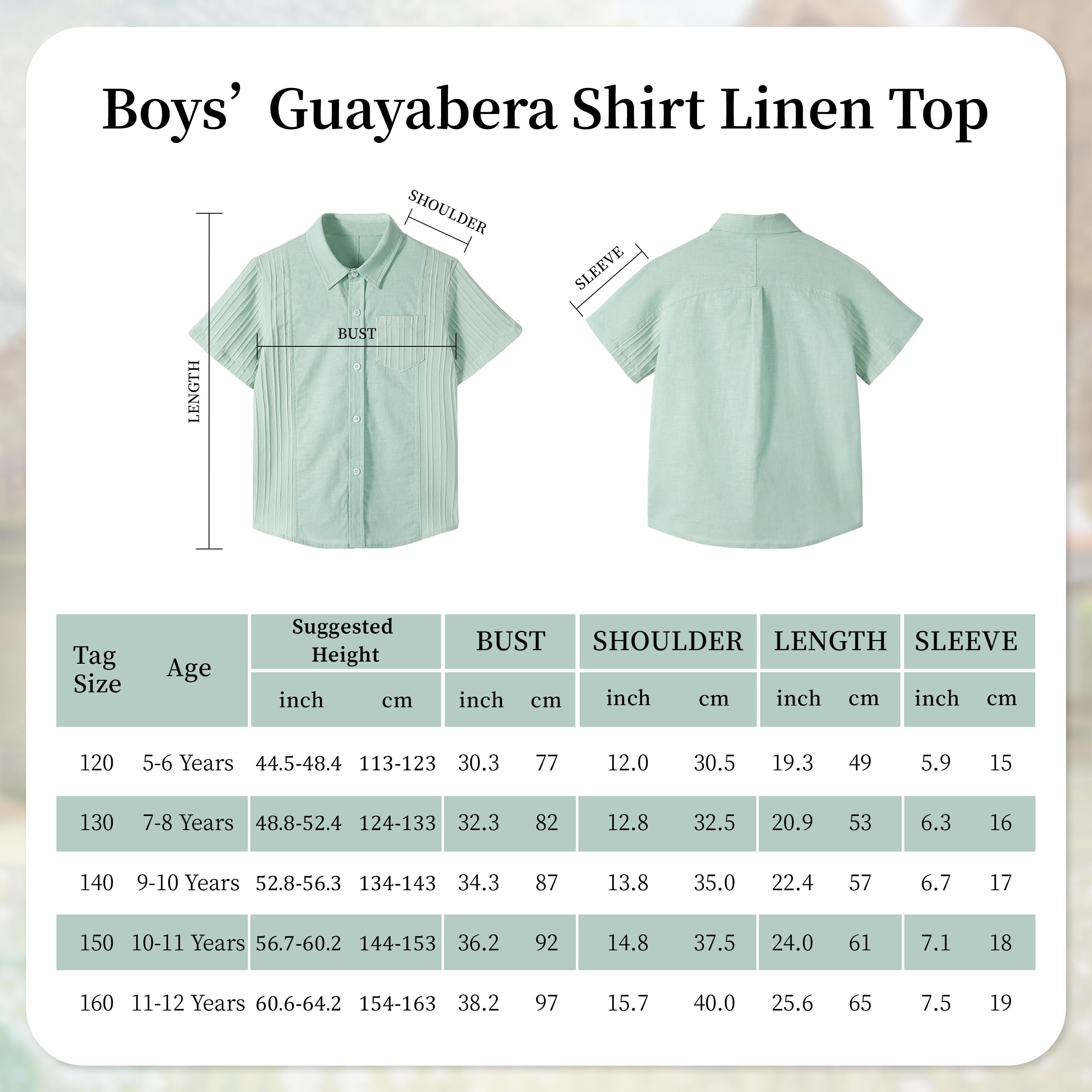 LOLANTA Camisa de Manga Corta para Niños, Mezcla de Algodón y Lino Transpirable, con Botones y Bolsillos, Corte Regular, Camisa de Verano Casual para la Escuela