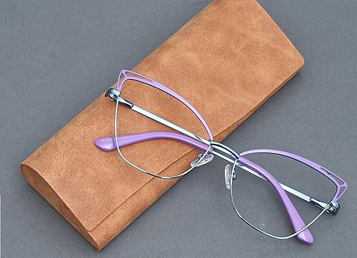 Nolbiph 3038 Gafas de luz azul Cateye para mujer, computadora, gafas de juegos, marco de metal, gafas de moda para mujer