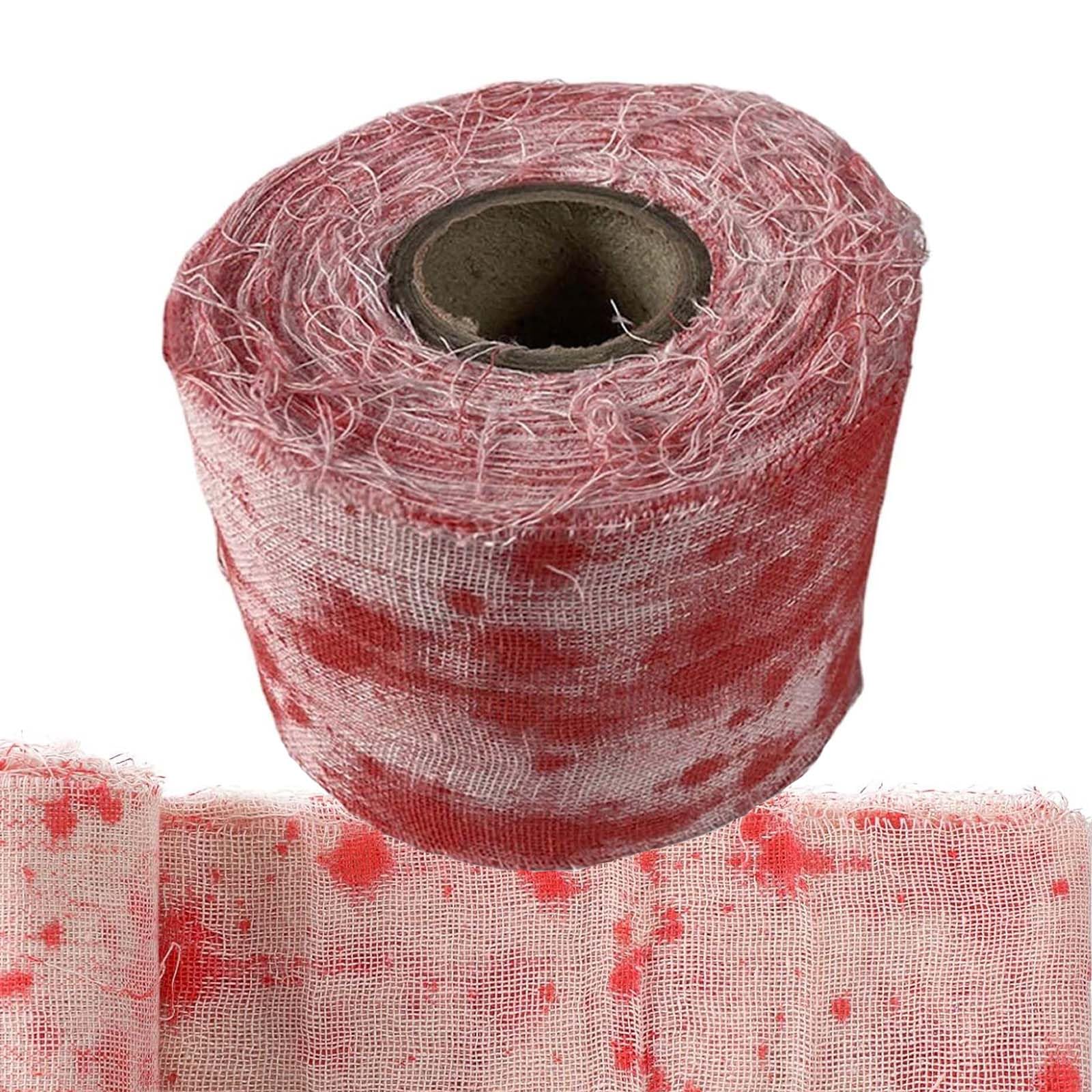 Halloweenowe bandaże dekoracyjne na Halloween, realistyczne dekoracje ogrodowe, Halloween przerażająca dekoracja, krwawe dekoracje na Halloween, maskowanie