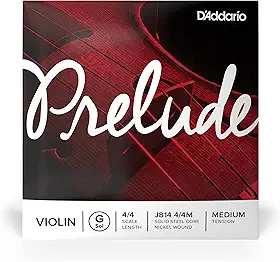 Corda Avulsa Para Violino SOL Com Cobertura de Niquel D’Addario Bowed Prelude J814 4/4M