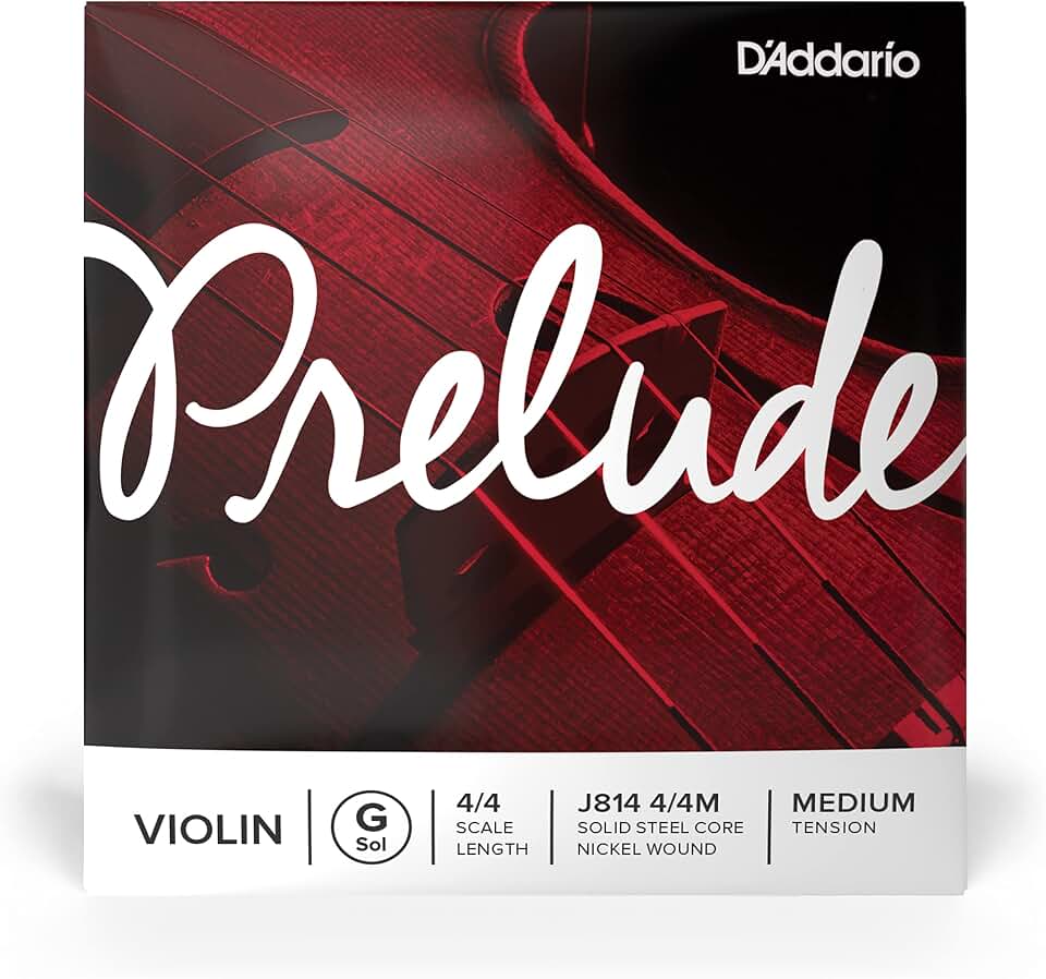 Corda Avulsa Para Violino SOL Com Cobertura de Niquel D’Addario Bowed Prelude J814 4/4M