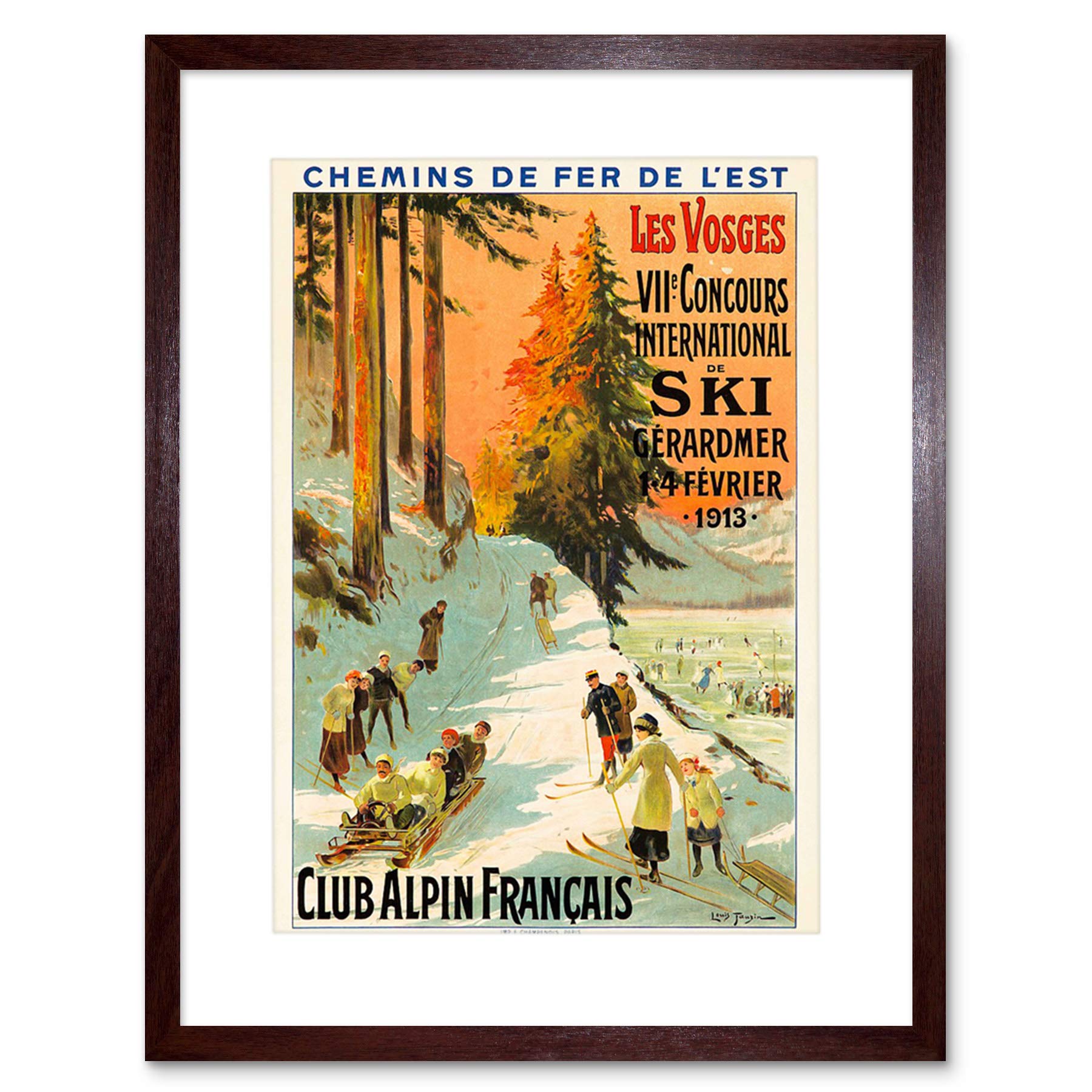 Wee Blue Coo Ad Ski Contest Vosges France Alpine Club Picture Framed Wall Art Print