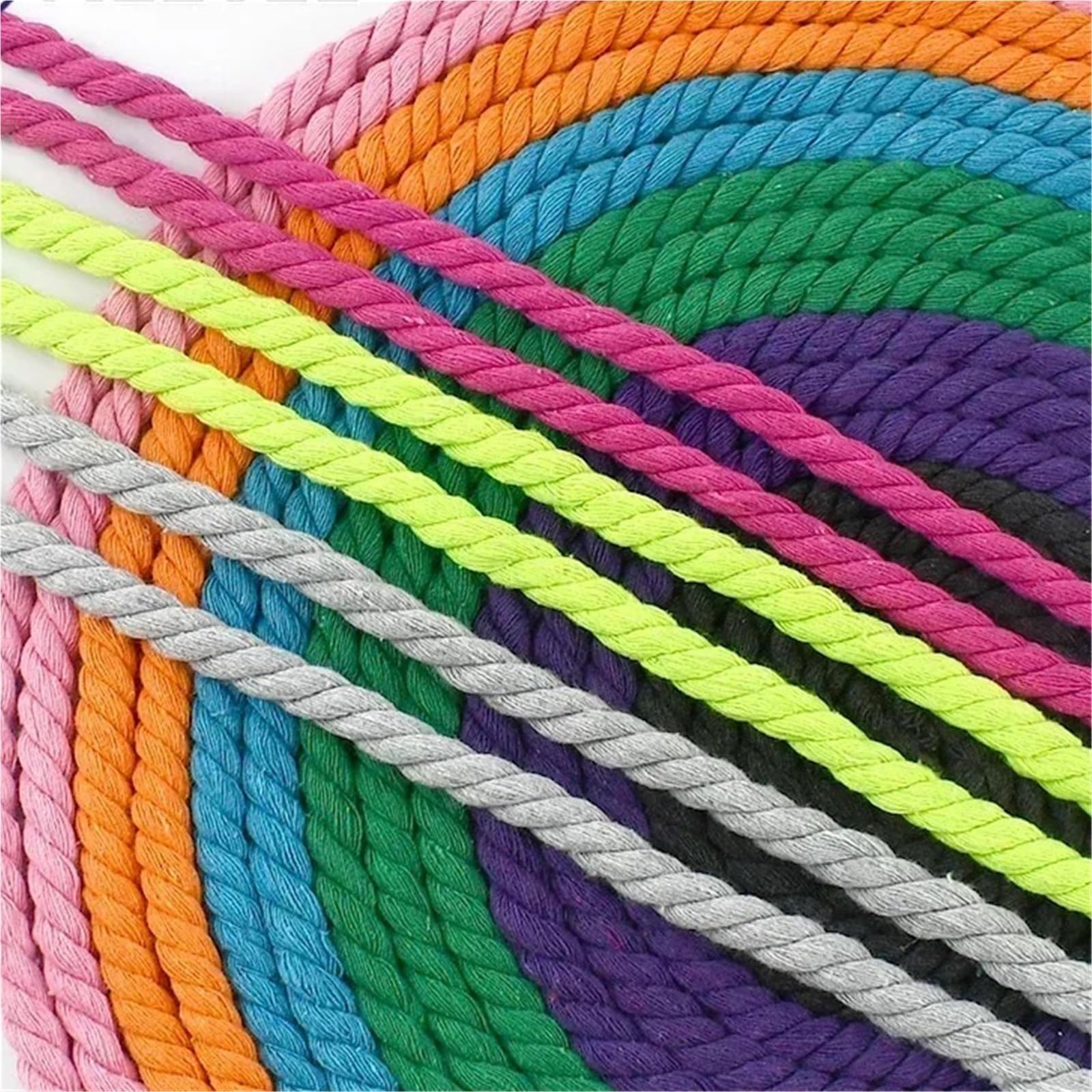Hilo de Macramé Cordones de algodón Trenzados 5 Metros y 3 Partes, Cuerda macramé 5/8/10/12/20mm, Bolsa for decoración del hogar, Cinta cordón, Accesorios Costura DIY(Lakeblue,20mm-5Meters)