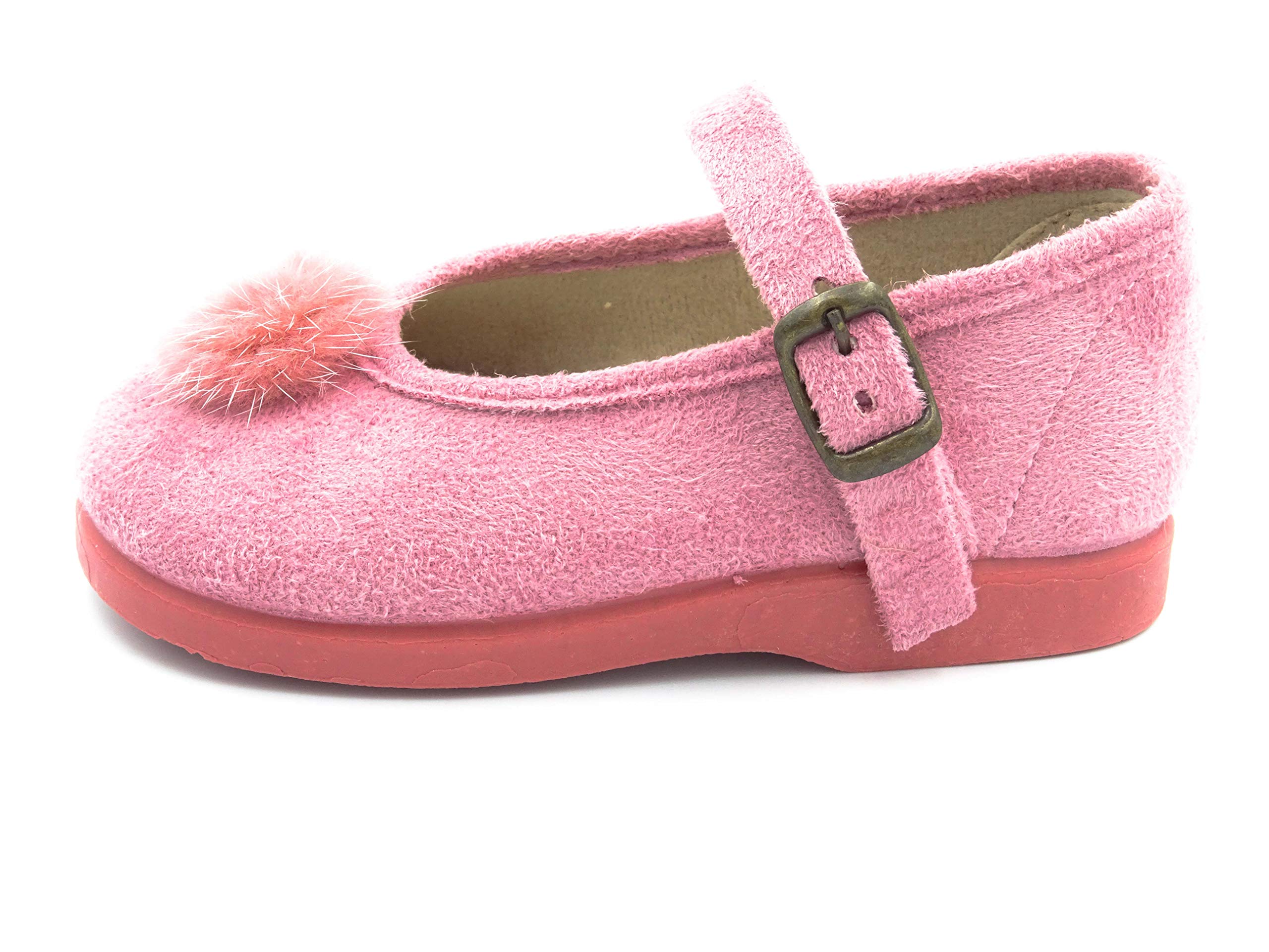 PULIDINES Mercedita de serratex con pompón y Hebilla para niña Bebé niña