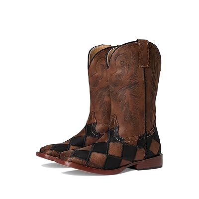 Roper Kids Bird Blocks (Big Kid) Cowboy Boots Black/Tan