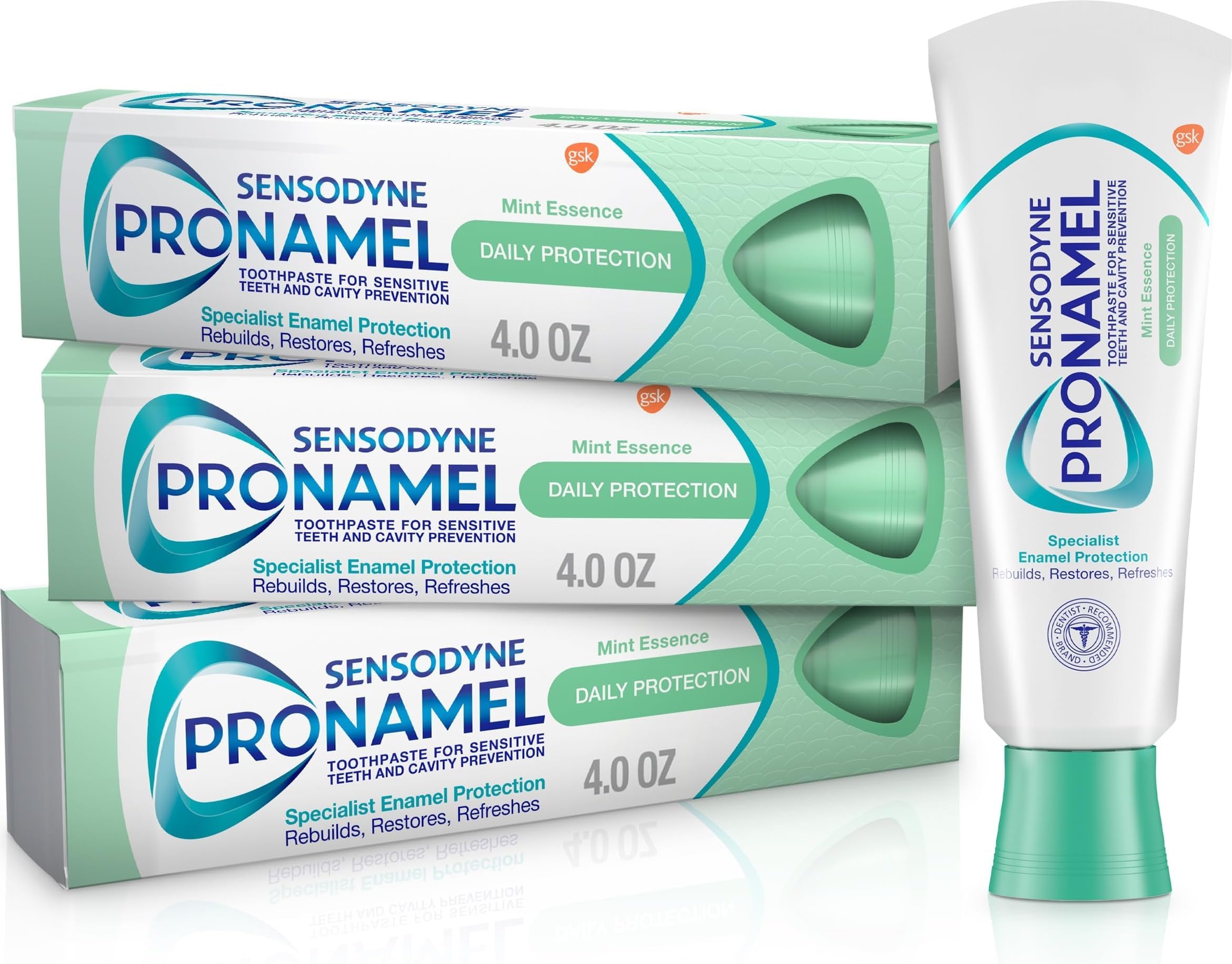 Sensodyne Pronamel Daily Protection Enamel Toothpaste for Sensitive Teeth, Mint Essence - 4 oz (Pack of 3)