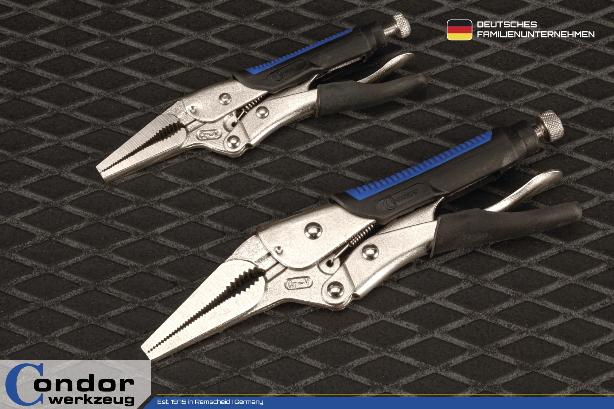 Condor Werkzeug 5800 | Gripzangen-Satz | 17-tlg. | Chrom-Vanadium-Stahl | Feststellzange | Gripzange in verschiedenen Größen Profi Werkzeug Set geeignet für Werkstatt und Heimwerker