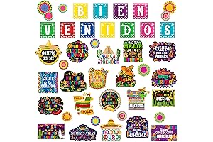 43-Piece Spanish Heritage Month Bulletin Board Display for Classroom Decor
