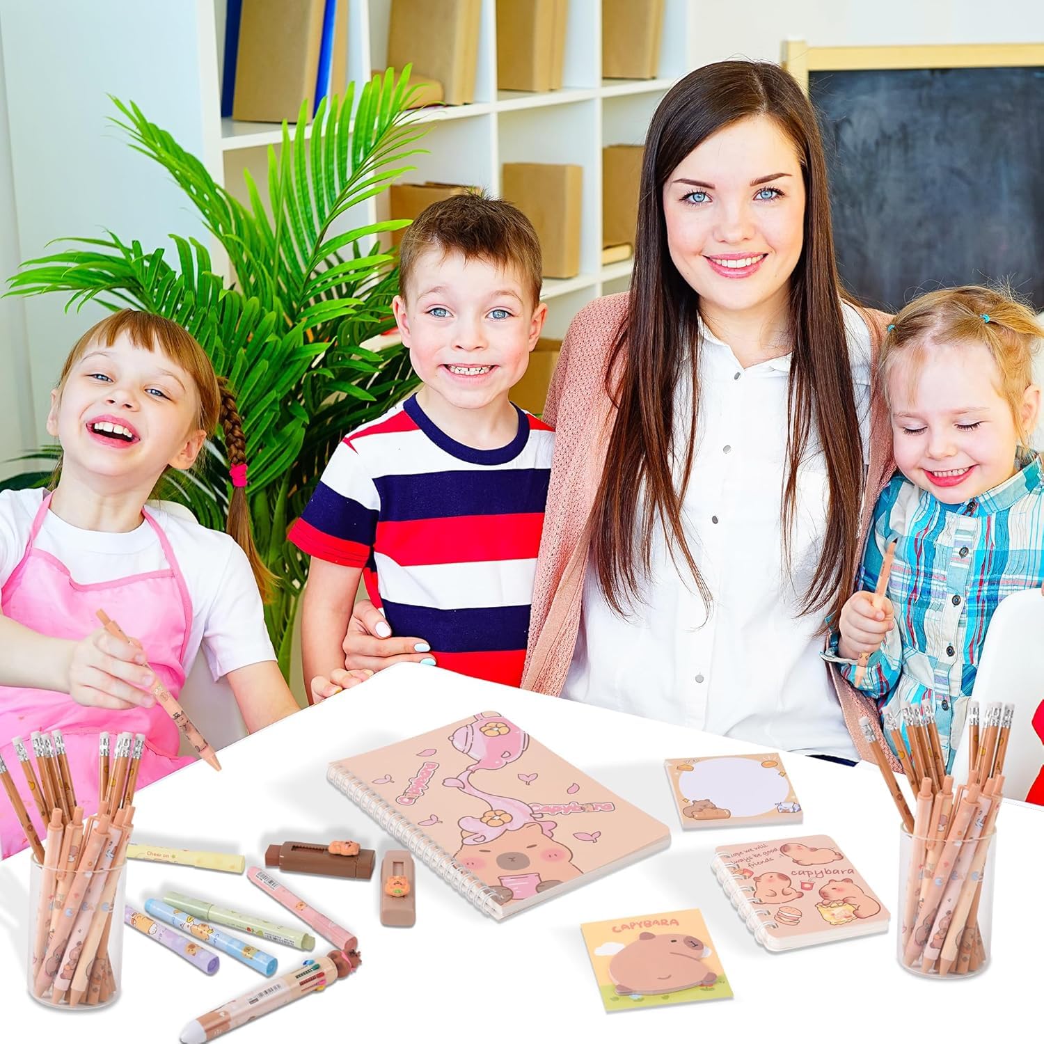 Capybara Stationery Set, Cute Capybara Pencil Case with