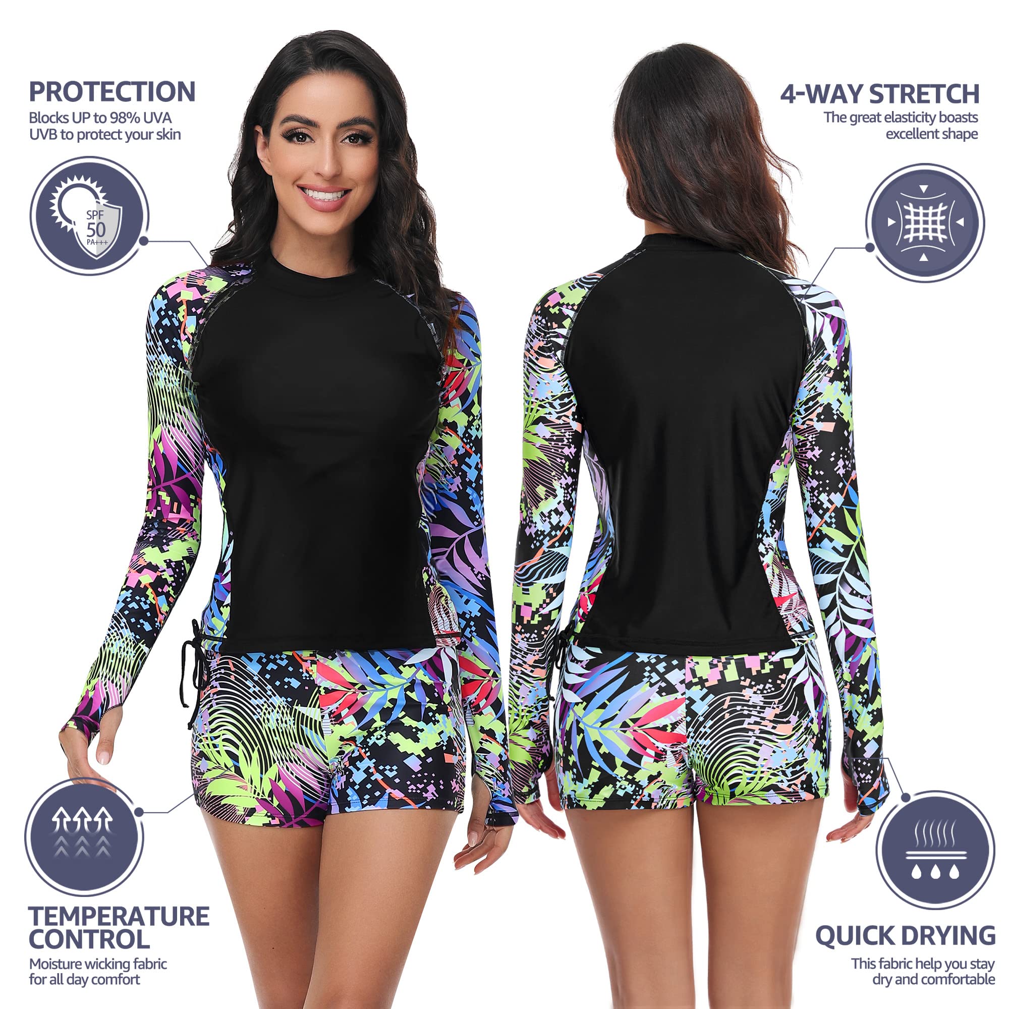 UNIQUEBELLA Traje de baño de Manga Larga de una Pieza con UPF 50+