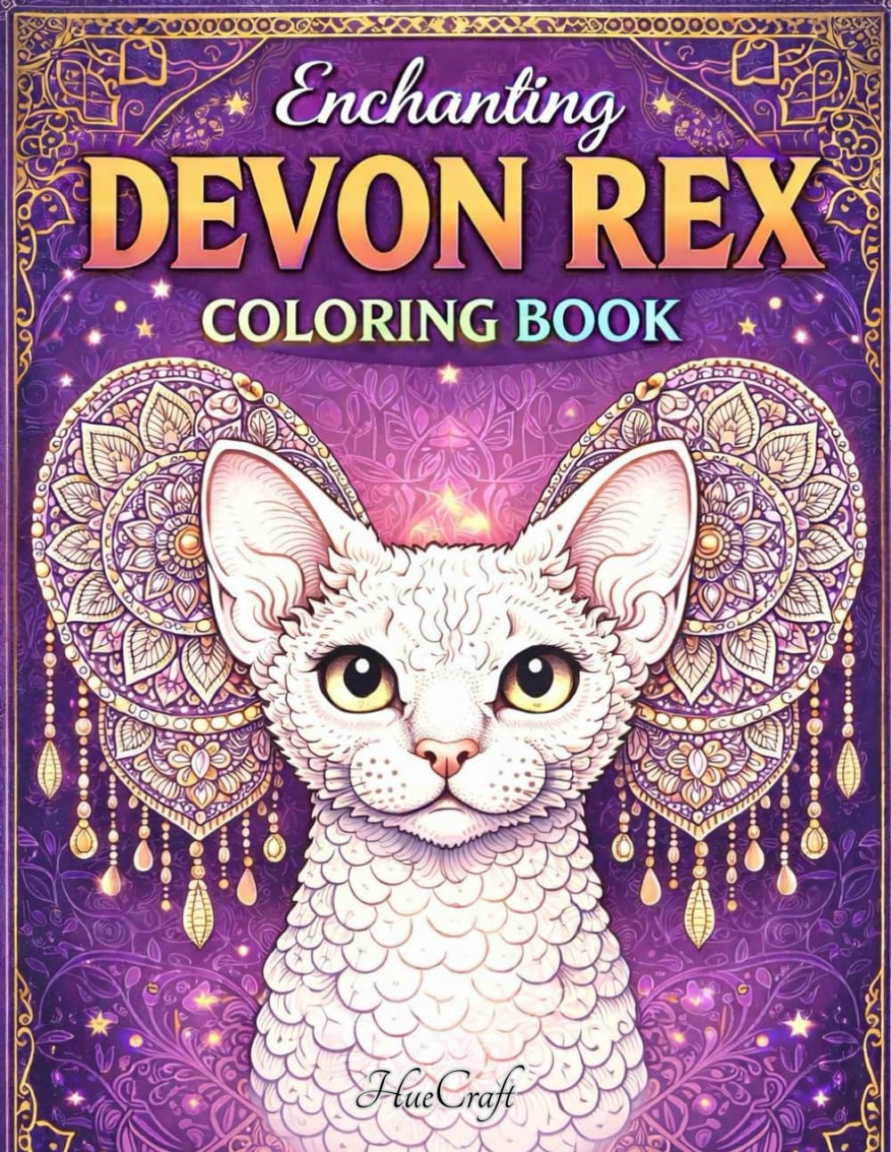 Enchanting Devon Rex Coloring Book: Whimsical Cats, Magical Scenes & Intricate Line Art for Relaxation (Enchanting Cat Breeds Coloring Series)
