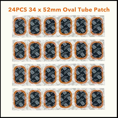 Miniatura 2 de PAX 24 parches de reparación de neumáticos de tubo interior de 1.339 x 2.047 in con cemento de 20 cc, kit de reparación de neumáticos de perforación