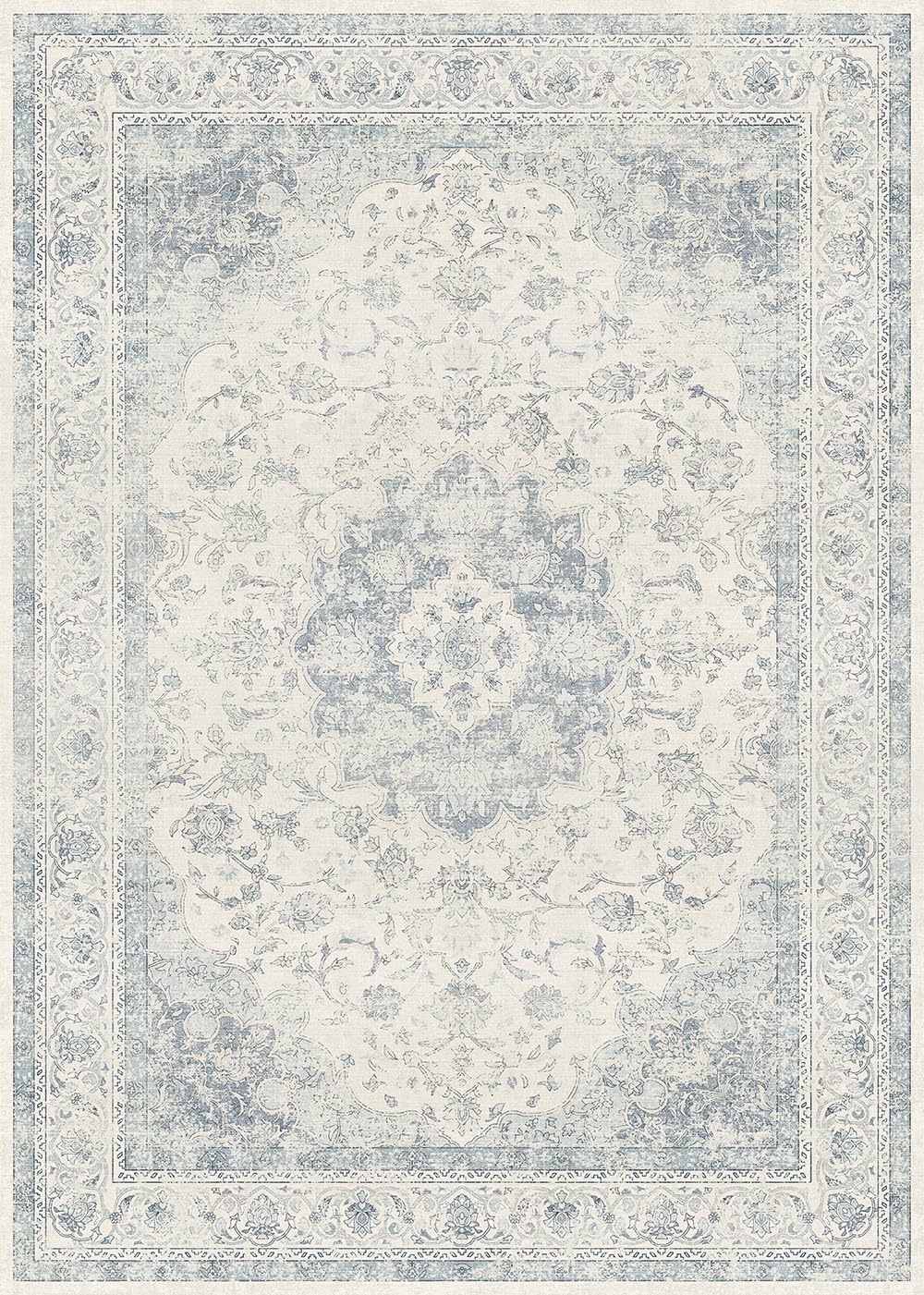 Tapis salon vintage bleu 200x300 pour créer un coin lecture cosy dans votre bureau