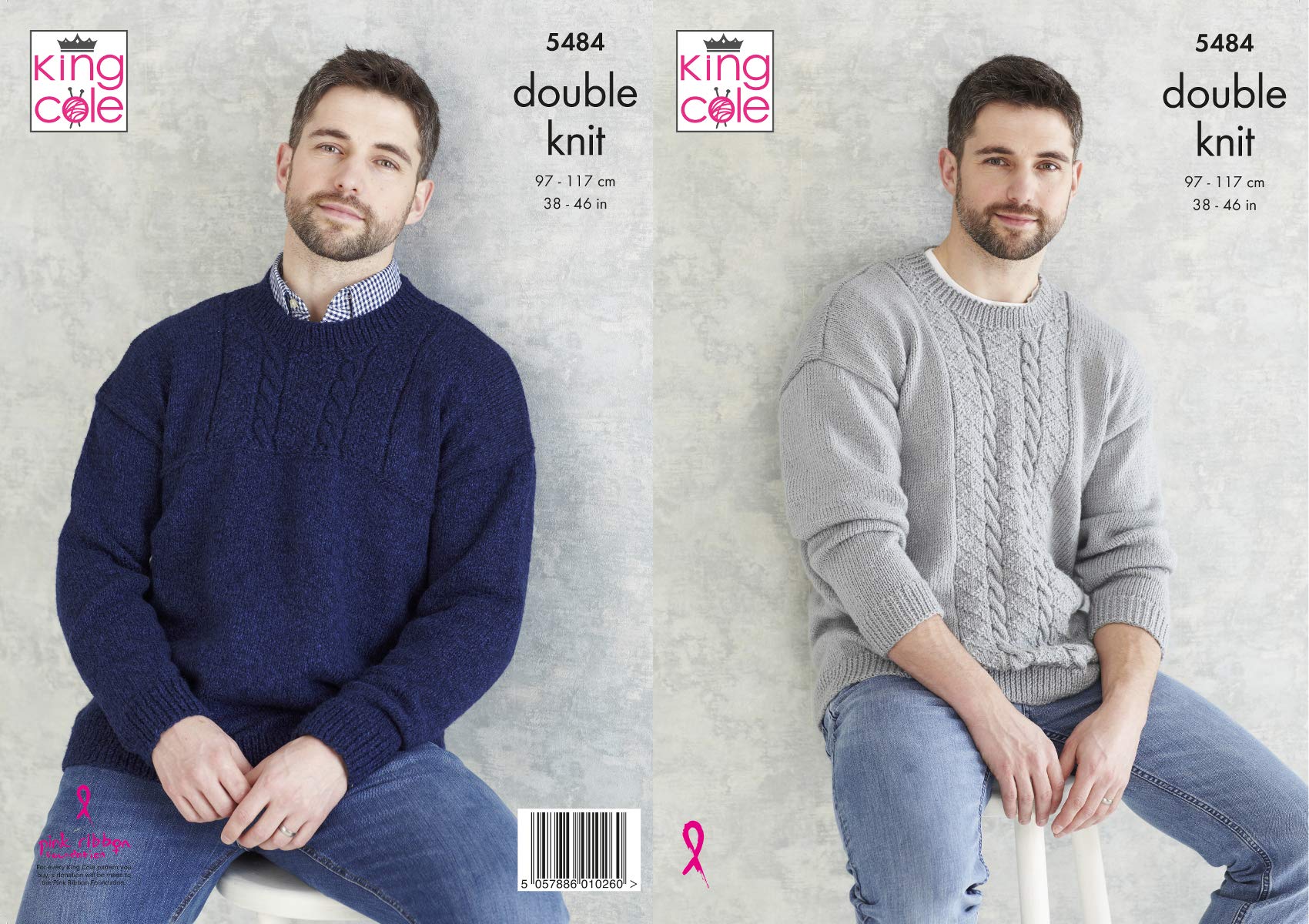 King Cole 5484 Knitting Pattern Mens Sweaters in Subtle Drifter DK