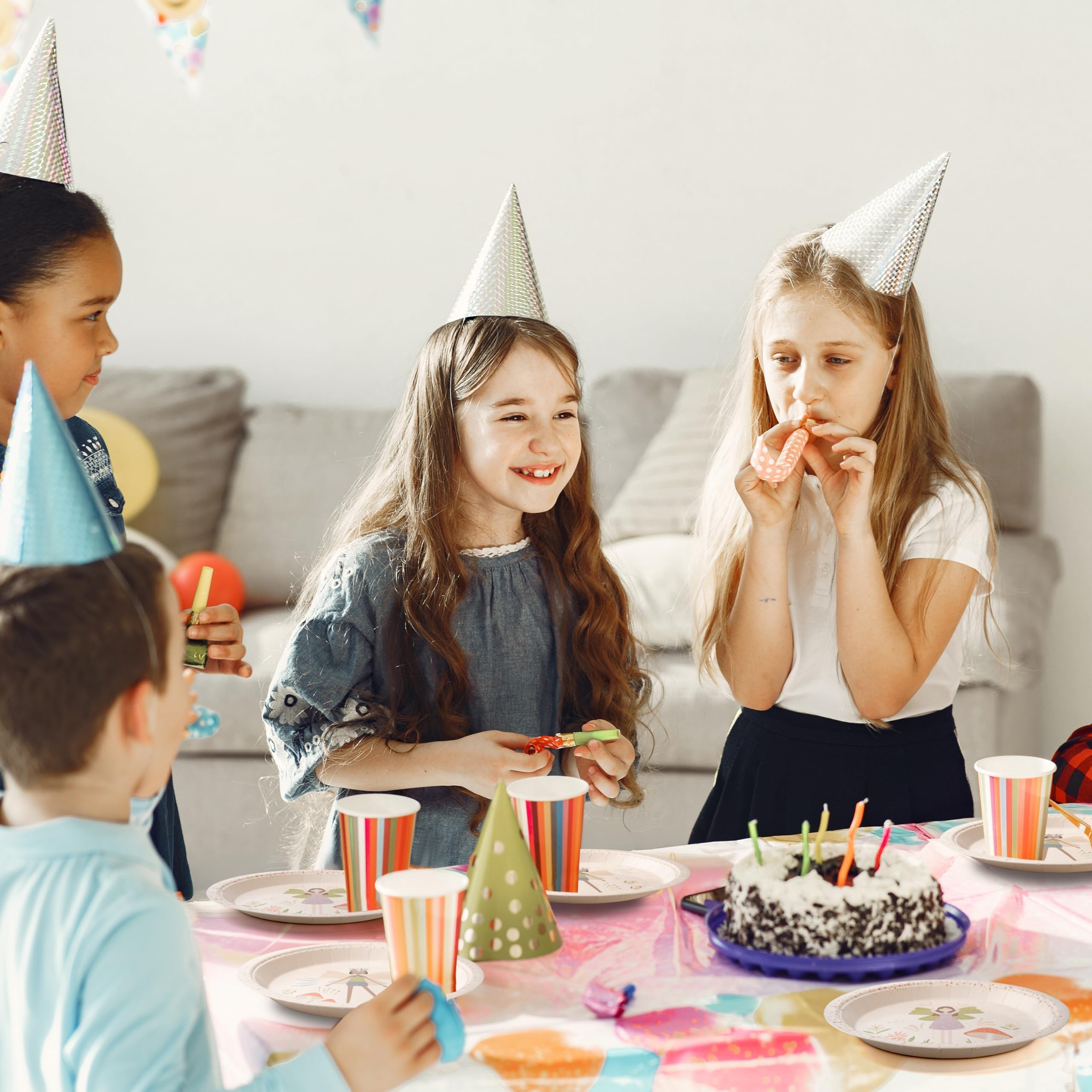 Cheerland Woodland Fairy jednorazowe papierowe talerze na imprezę dla dzieci o tematyce leśnej urodziny uroczystości przyjęcie zastawa stołowa materiały i dekoracje