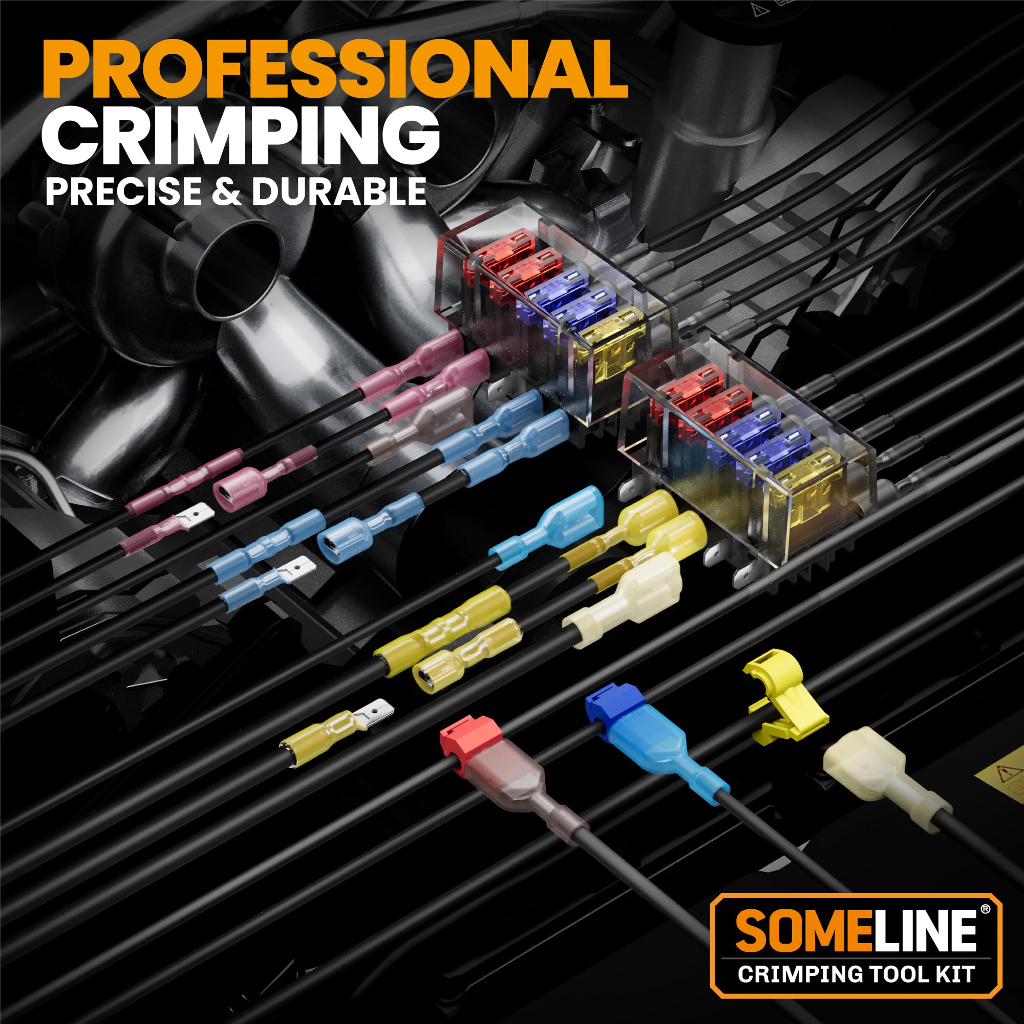 SOMELINE Heat Shrink Connectors Crimping Tool Kit, 18 Types 0.346 mm ...