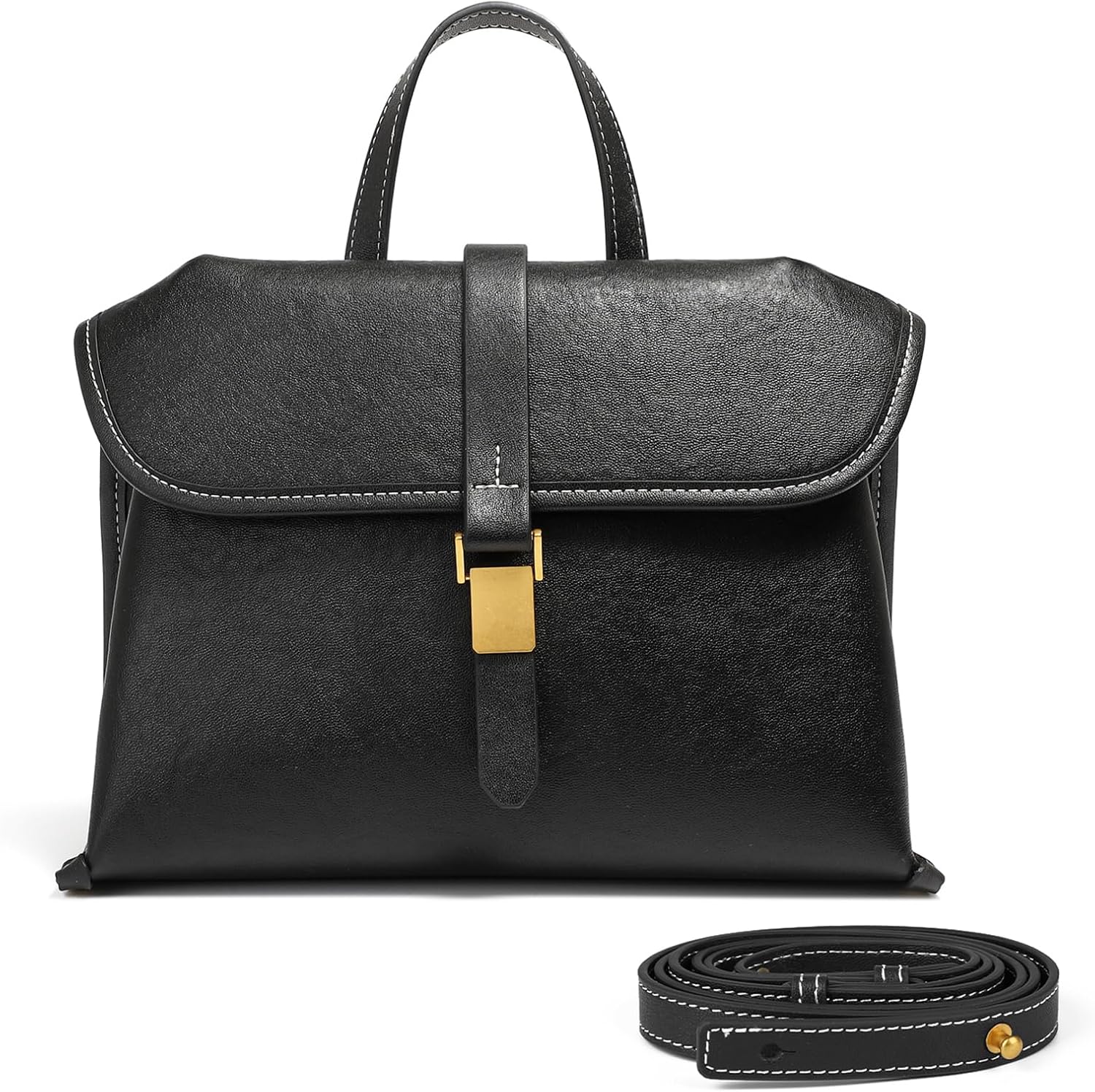 Genuine Leather Crossbody Bags for Women, Soft Handbags Shoulder Bag Top Handle Bag for Women