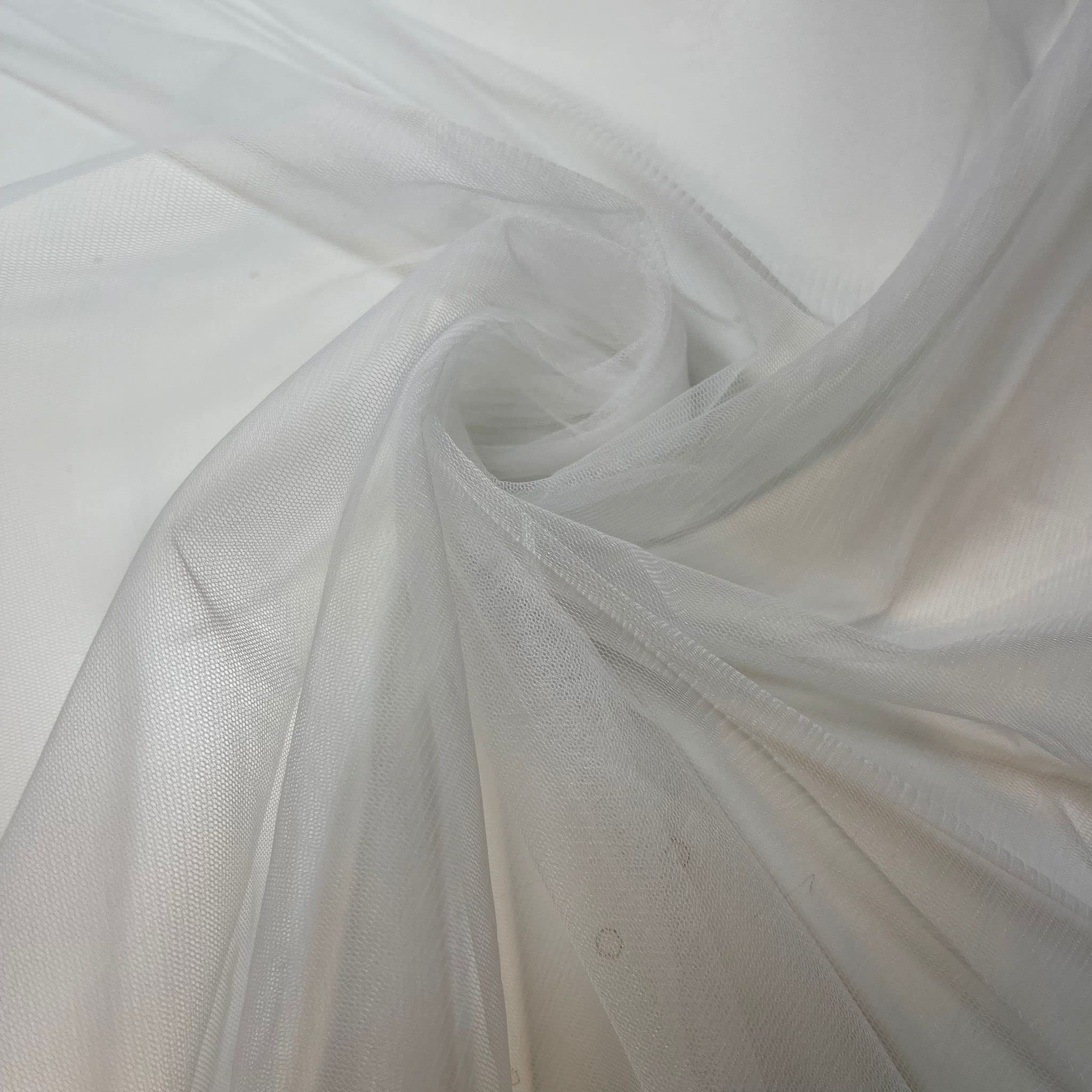 *Clearence*Wedding Arch MESH NET Fabric Sash Bows Wedding Table Runner (150cm Wide) by The Meter (White, 2 Meter) — image 1