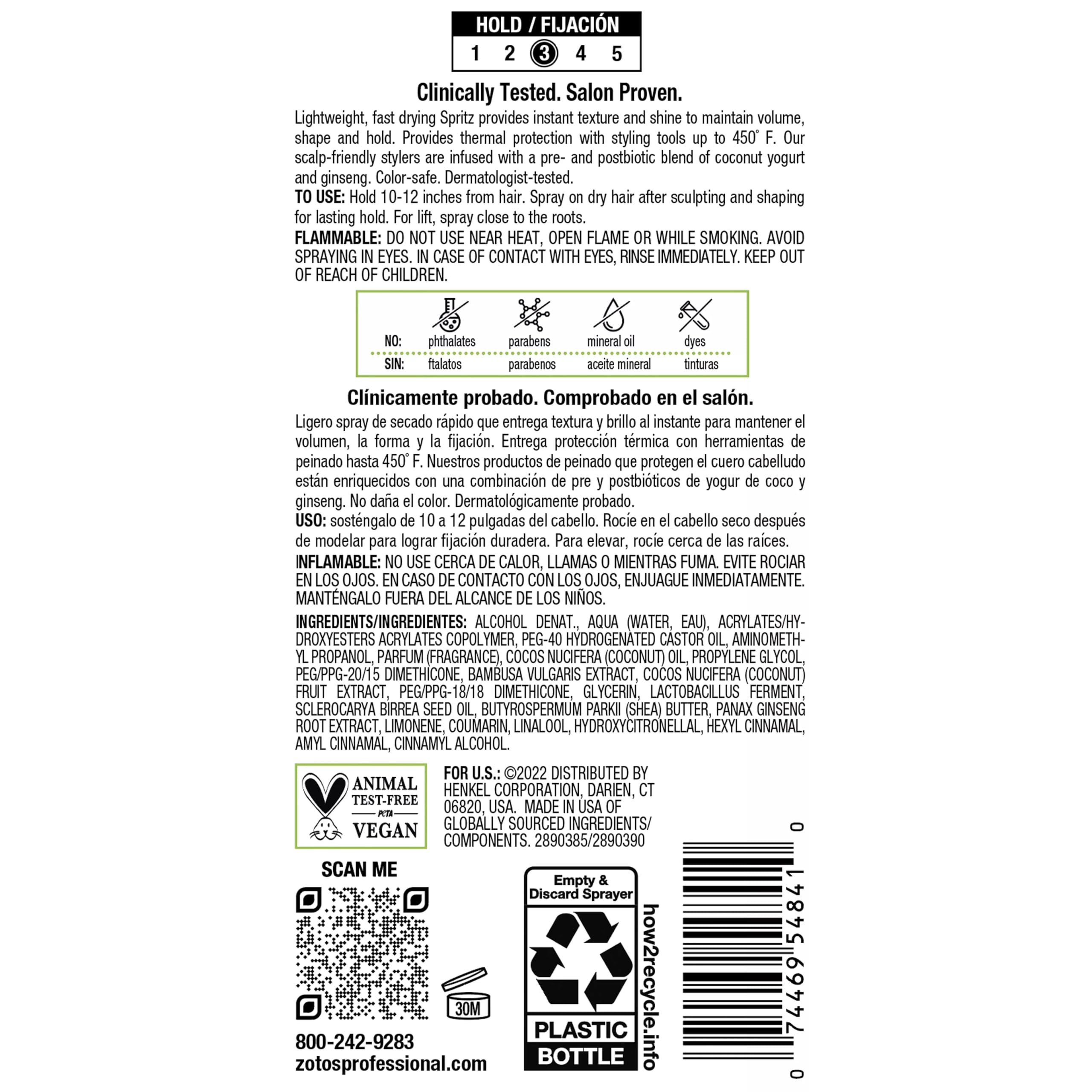 BIOTERA Finishing Flexible Hold Spritz Spray | Instant Texture | Maintains Volume & Shape| Microbiome Friendly | Vegan & Cruelty Free | Paraben Free | Color-Safe