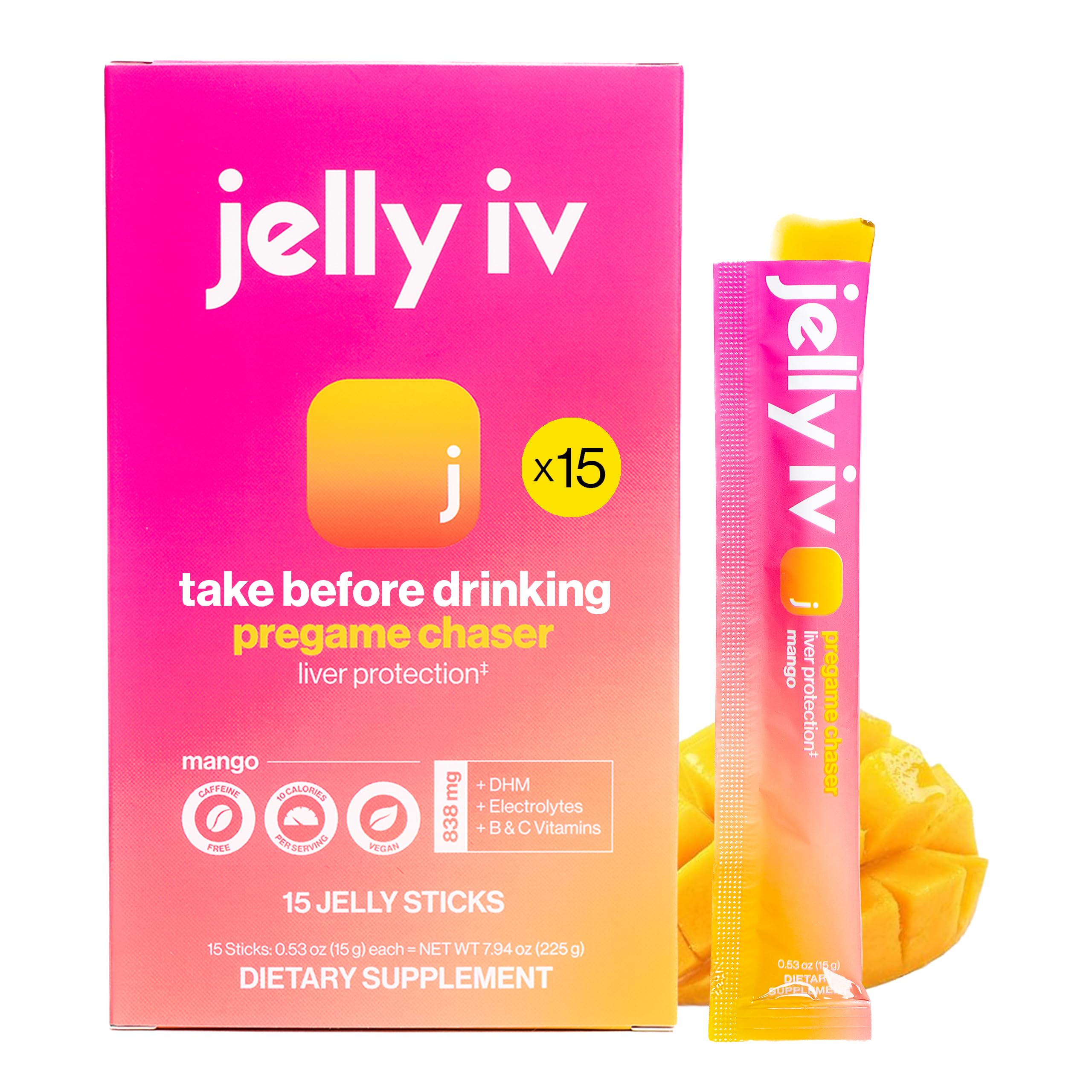 Jelly IV Suplemento em gel com complexo B, magnésio e vitamina C, 15 unidades
