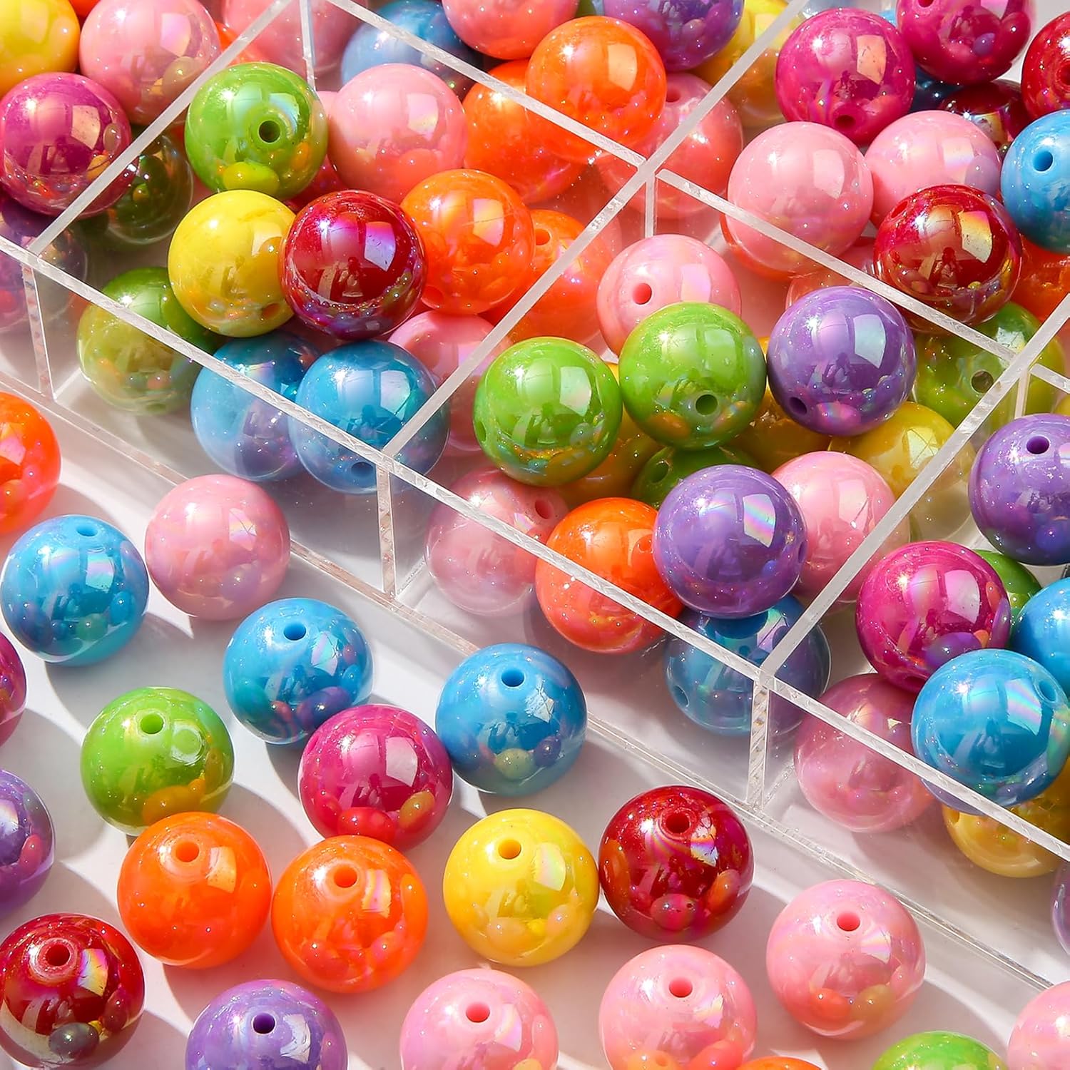 20mm Acrylic Beads 100pcs Ab Rainbow Color Bead Chunky Bubblegum Beads for Jewelry Making Bracelet Necklace Craft Making Supplies(abrainbow) - Image 5