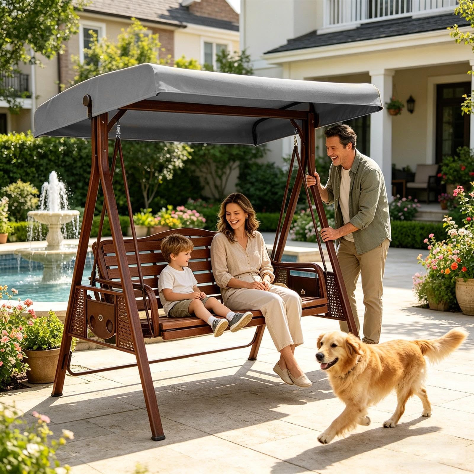 Toit De Remplacement Pour Balancelle De Jardin - Toit Pare-Imperméable 190 X 119 Cm | De Remplacement Pour Balancelle D'Extérieur,Pour Mobilier De Jardin Terrasse Véranda Cour Et
