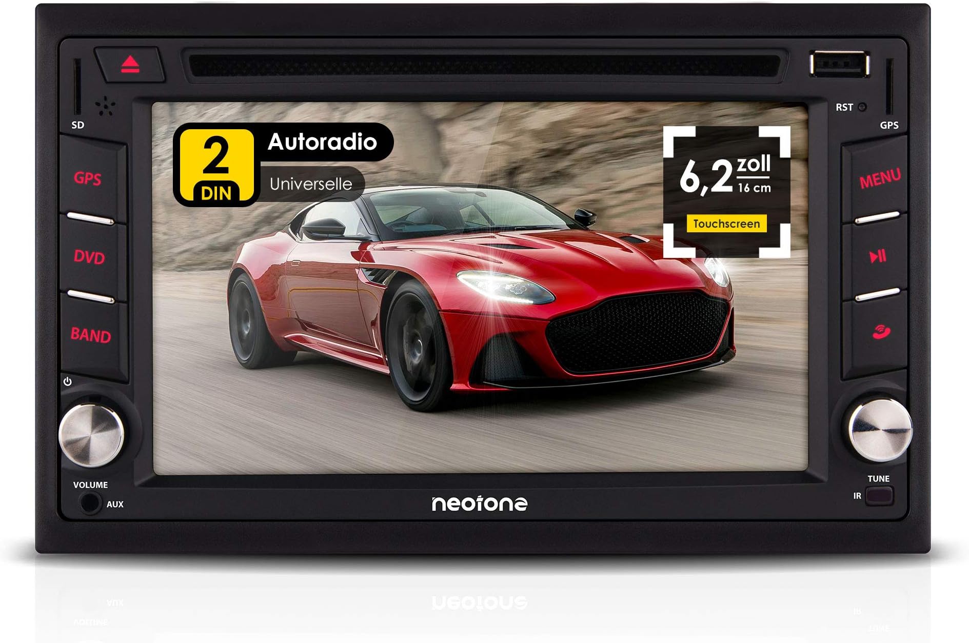 2DIN Car Radio SD 336DG with GPS Navigation (European), Bluetooth, Touch Screen, DVD Player and USB/SD