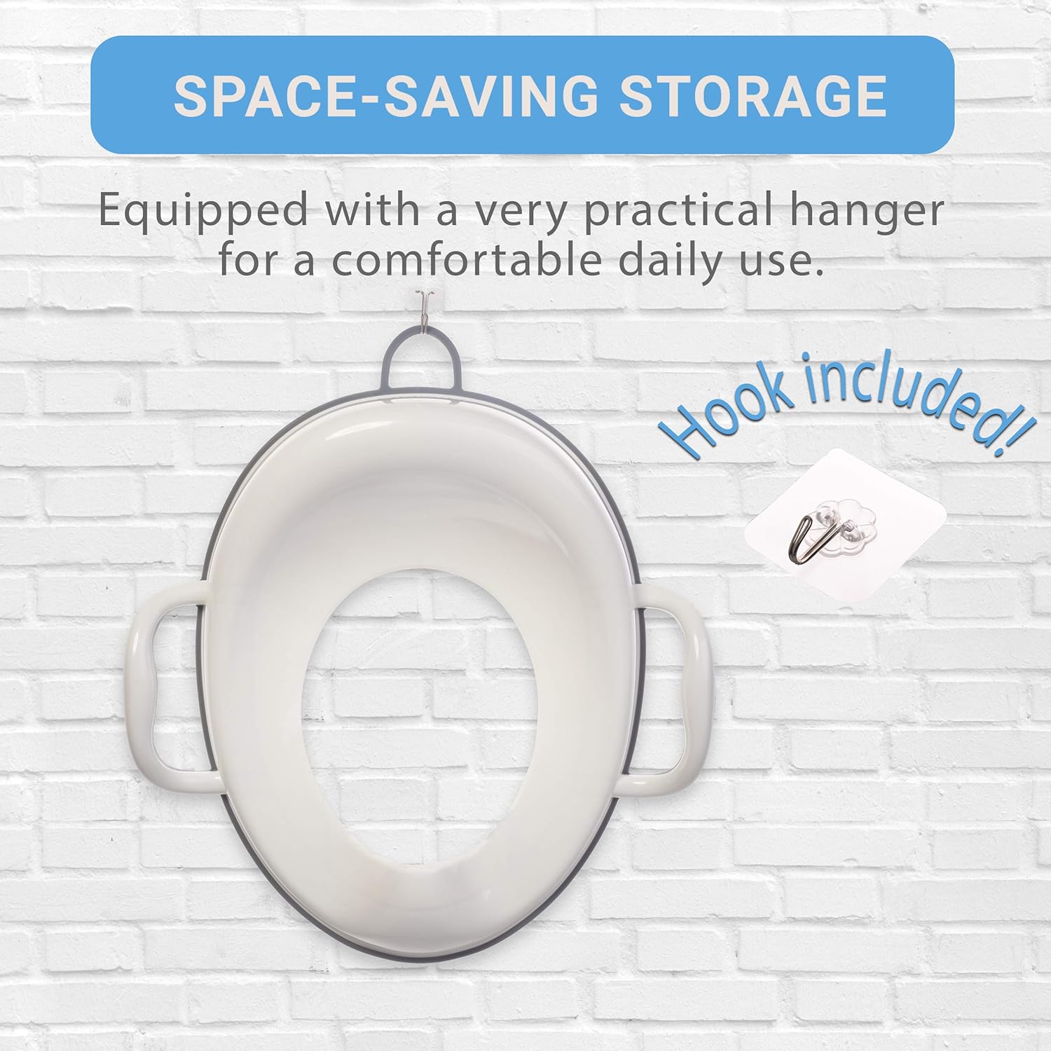 Bisoo Toddler Toilet Seat + Hanging Hook Potty Training Toilet Seat