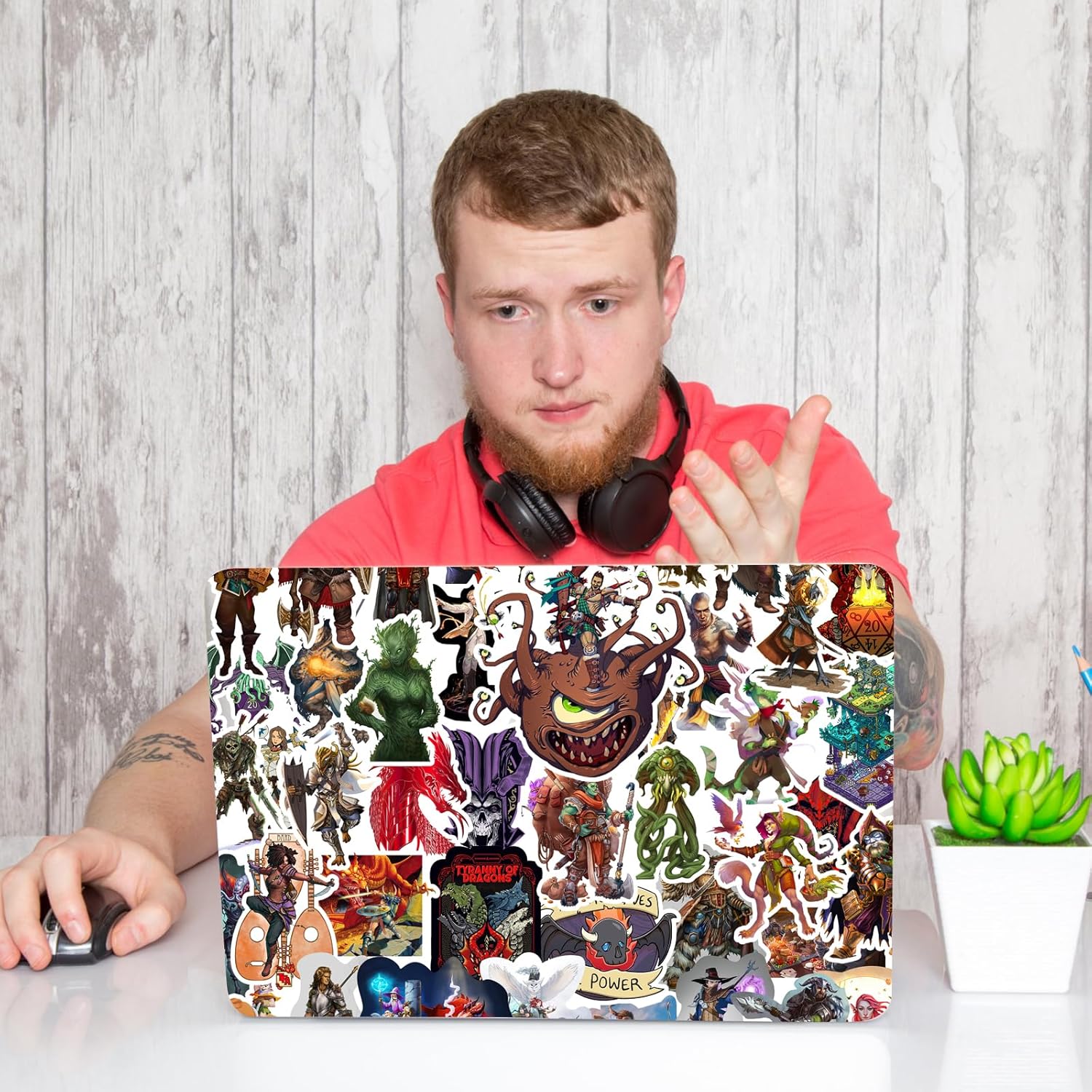 Game DND Stickers（50 Pcs，Large Size） Gaming Vinyl Decals Gifts Merch Party Supplies for Water Bottles Skateboard Luggage Laptop Kids Teens Adult