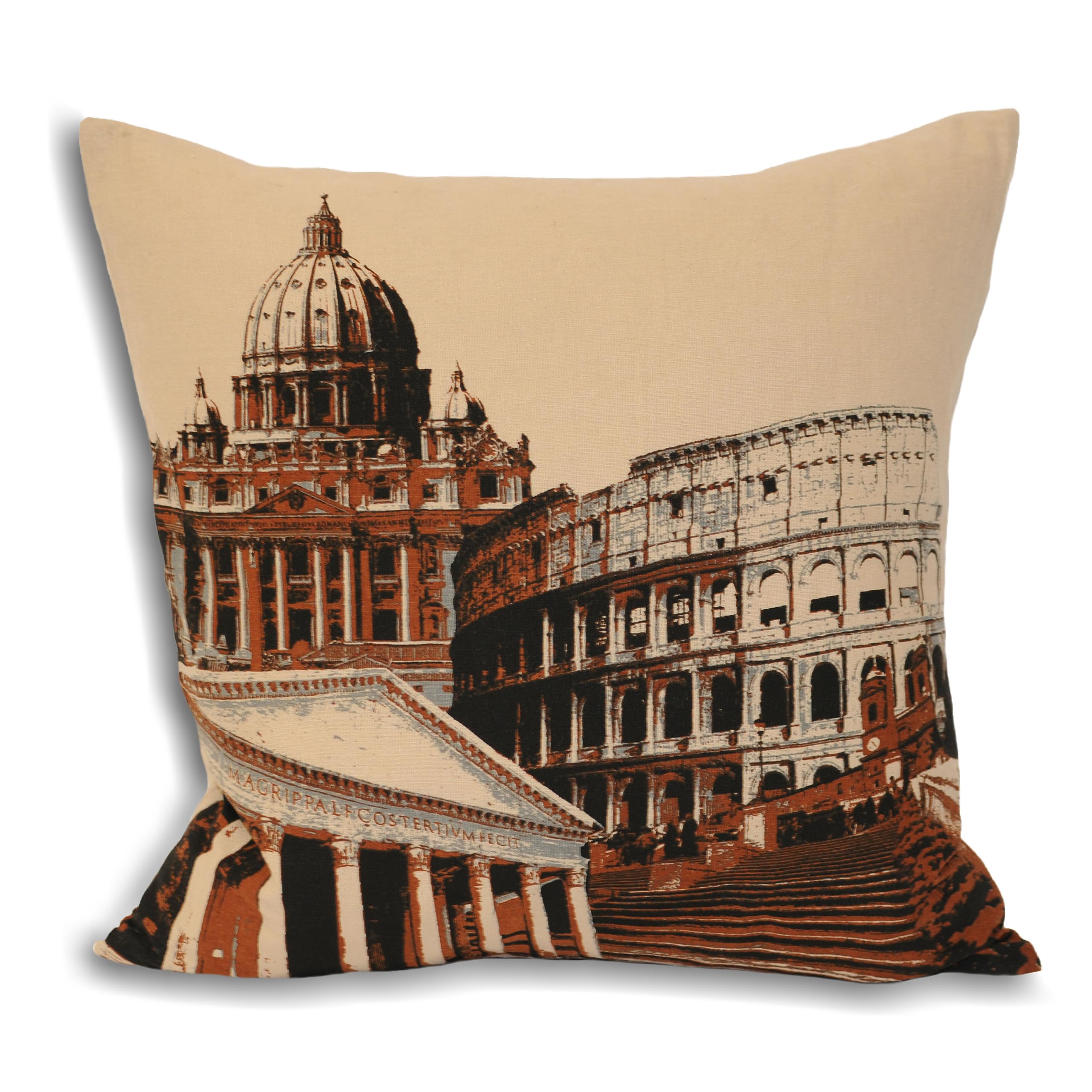 Paoletti Rome City Feather Cushion,Cream,45 x 45cm