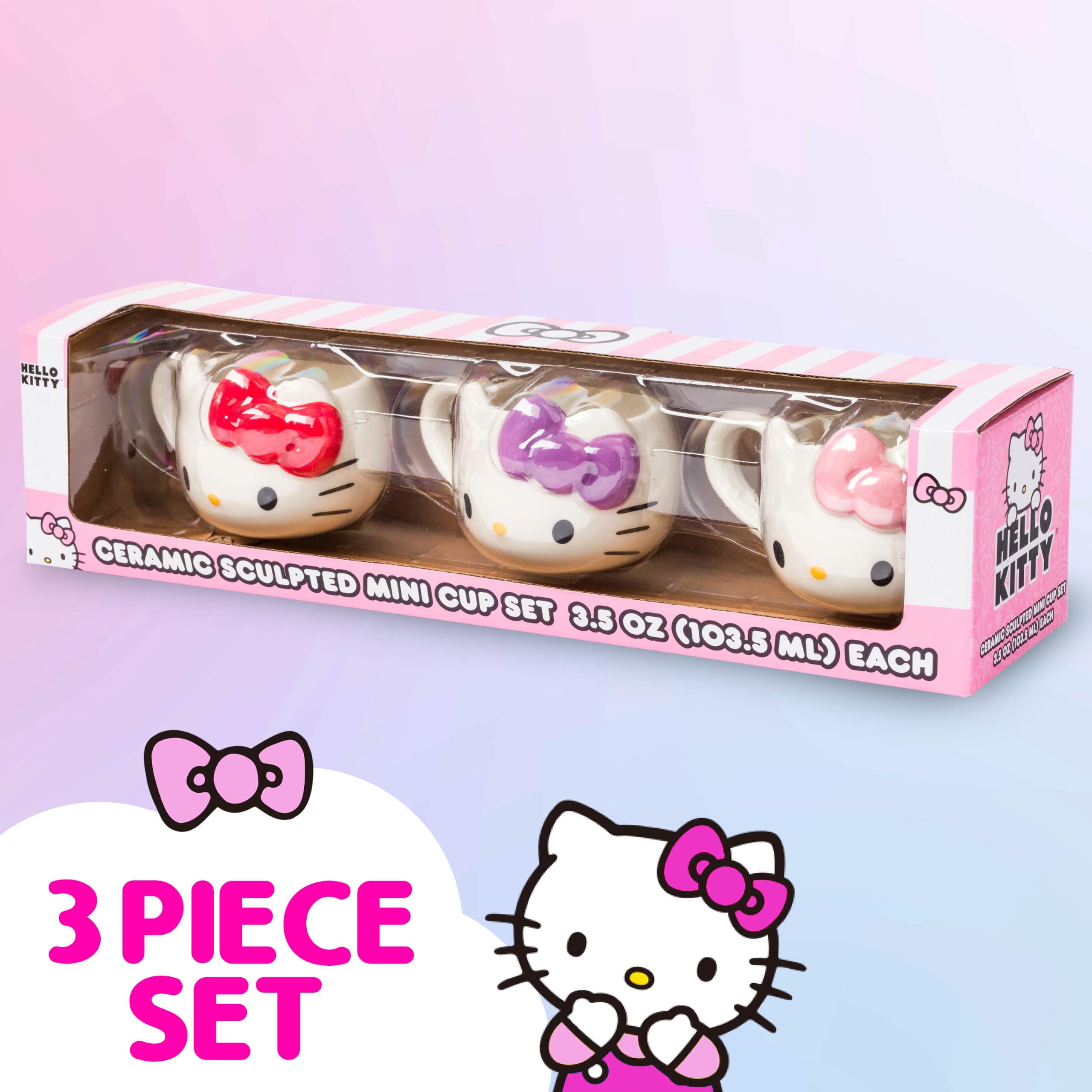 Amazon.com: Silver Buffalo Sanrio Hello Kitty Bows, 3D Sculpted