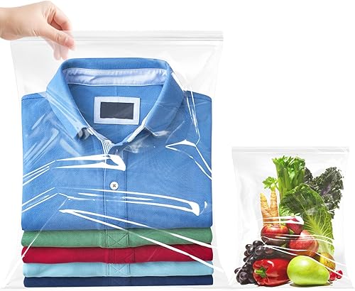 Miniatura 2 de Xsourcer Bolsas de almacenamiento con cremallera, paquete de 12, bolsas de almacenamiento de plástico con cierre de 3.5 galones, gran almacenamiento